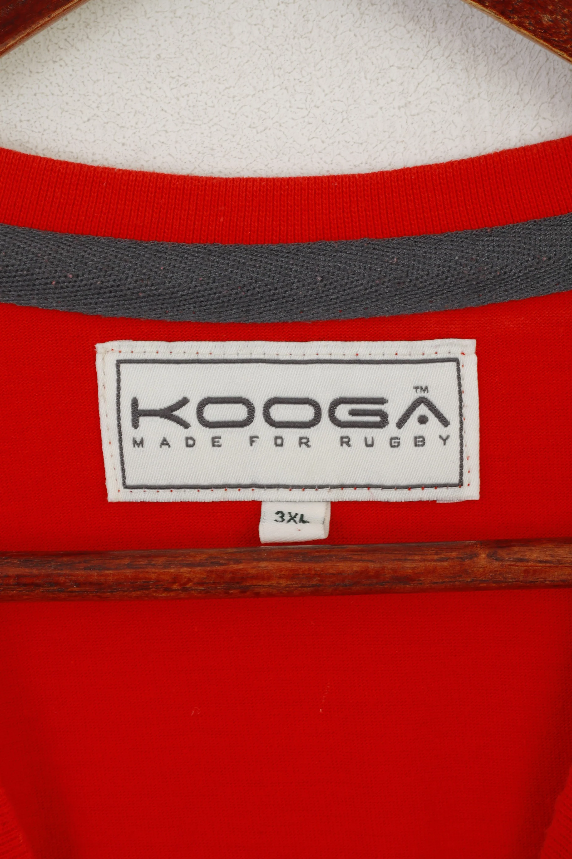 Kooga Men 3XL T-Shirt Red Cotton Rugby Sportswear Crew Neck Vintage Top - Image 3
