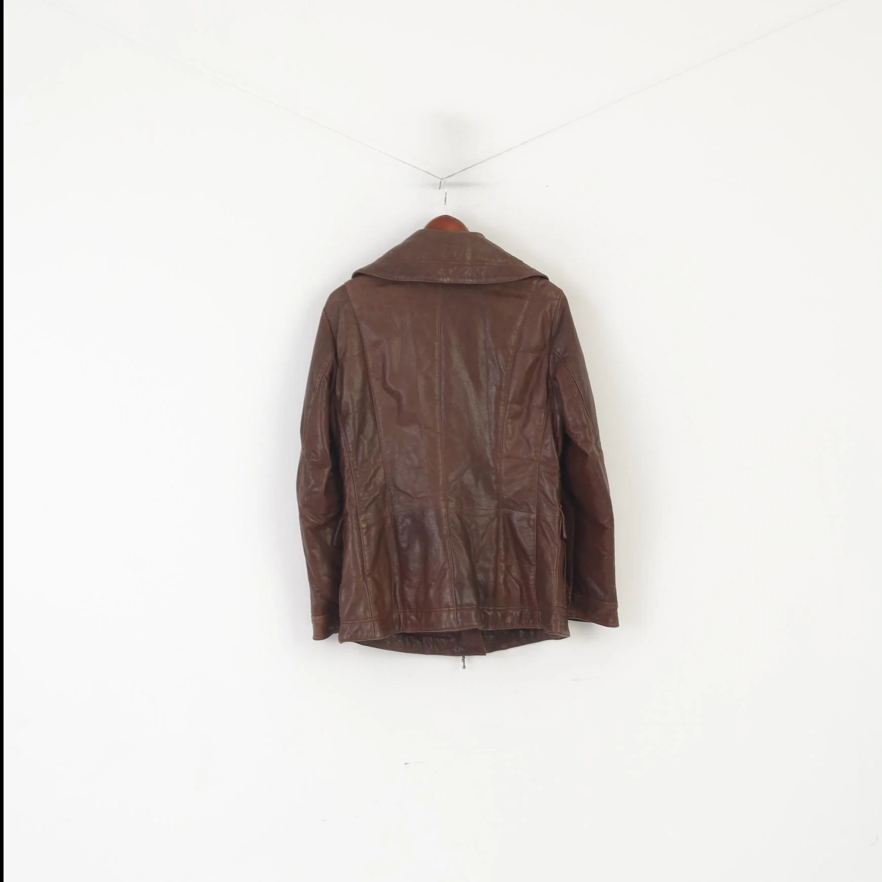 Madeleine Women 10 36 S Jacket Brown Leather Full Zipper Classic Lined Biker Top - Image 8
