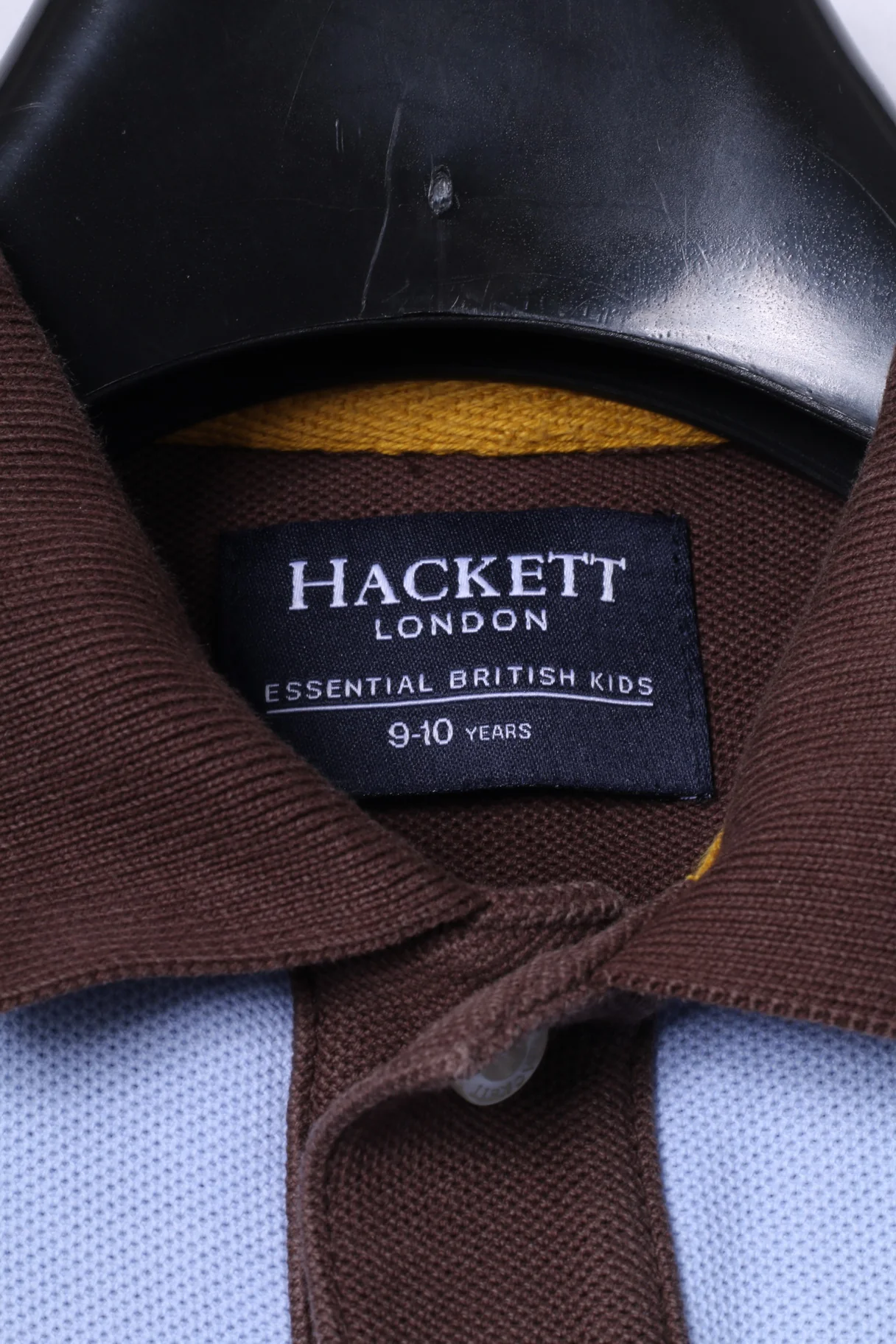 Hackett London Boys 9 - 10 Age Polo Shirt Brown Cotton Long Sleeve #1 - Image 5