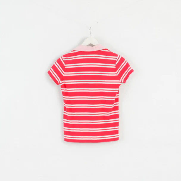 Polo Jeans Company Womens S Polo Shirt Red Striped Cotton Top - Image 5