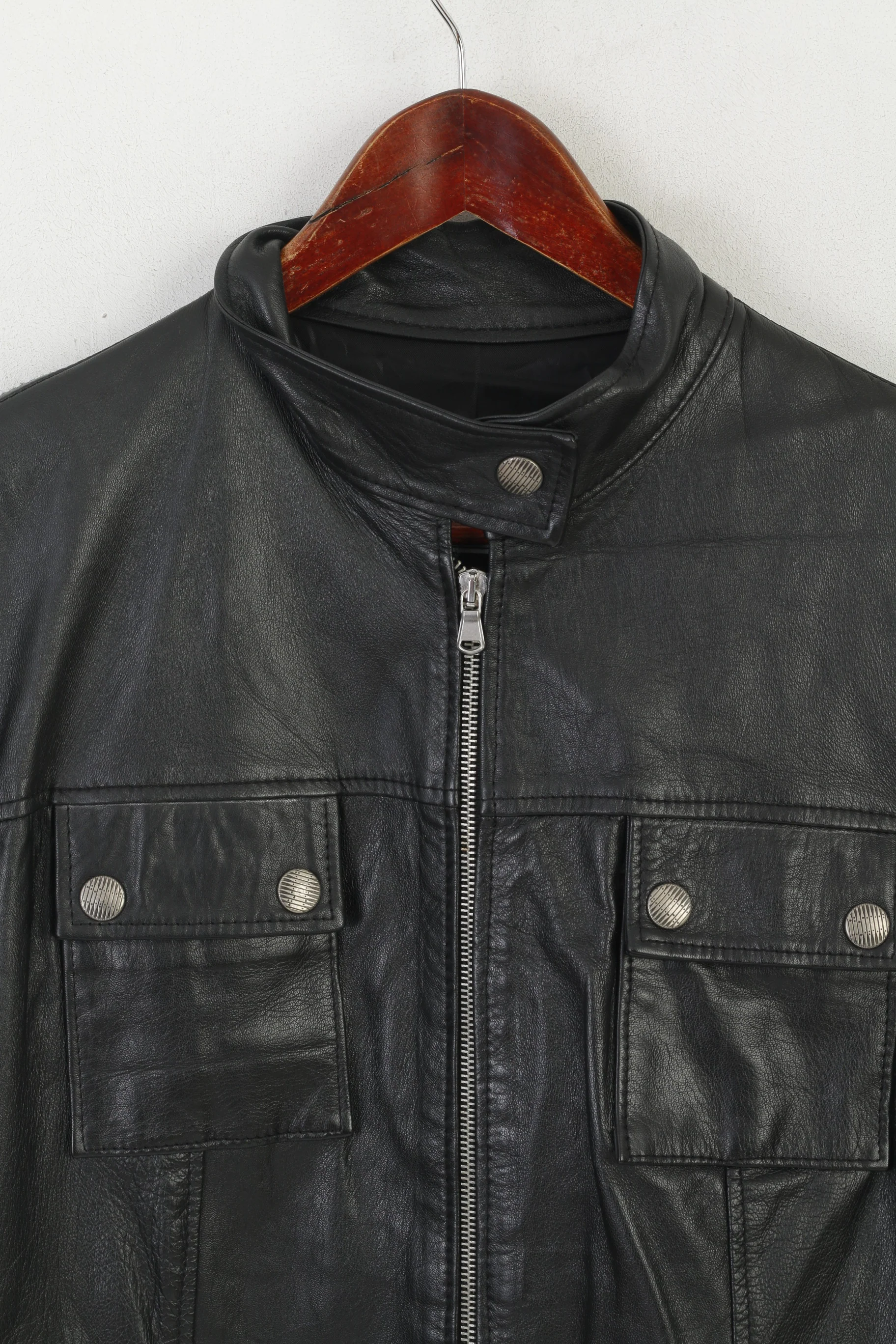 Vera Pelle Women XXL (L/XL) Jacket Black Soft Leather Made in Italy Zip Up Biker Top - Image 2