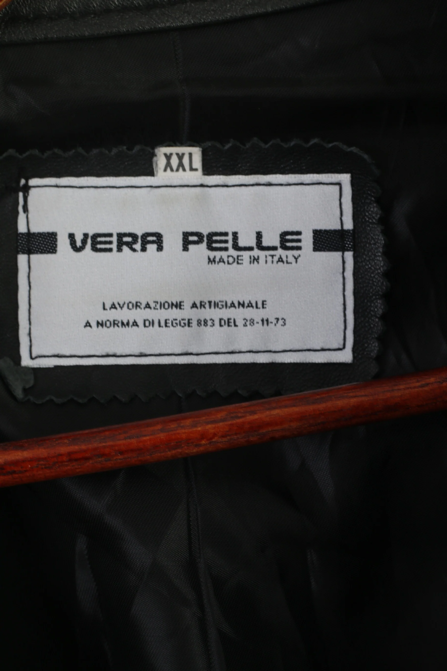 Vera Pelle Women XXL (L/XL) Jacket Black Soft Leather Made in Italy Zip Up Biker Top - Image 4
