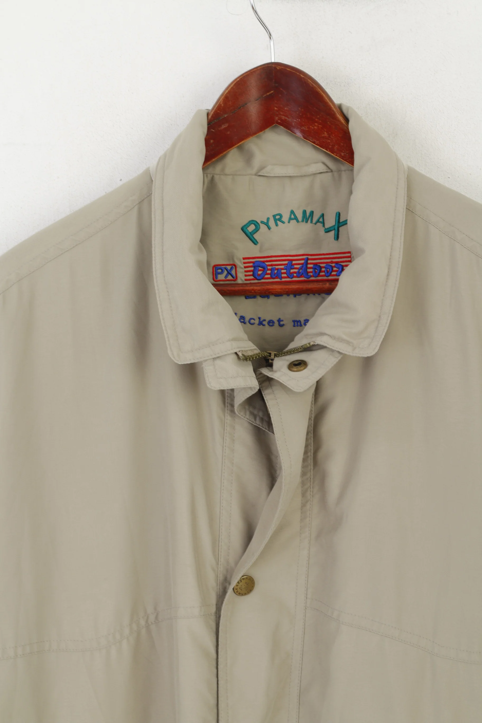 Pyramax Men 56 XL Bomber Jacket Caffe Vintage Outdoor Full Zipper Lightweight Top - Image 2