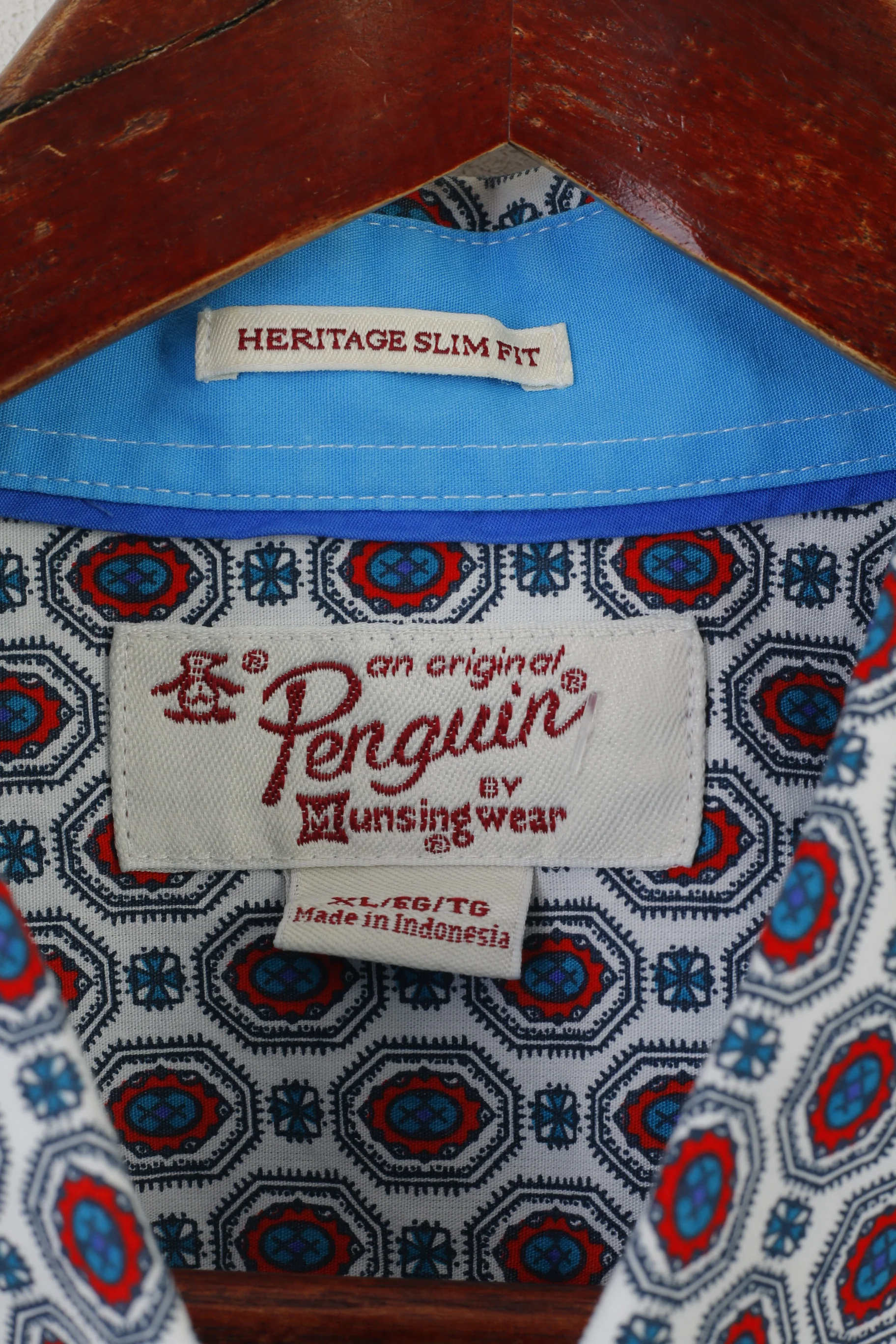 Original Penguin Men XL Casual Shirt White Printed Cotton Short Sleeve Pocket Top - Image 4
