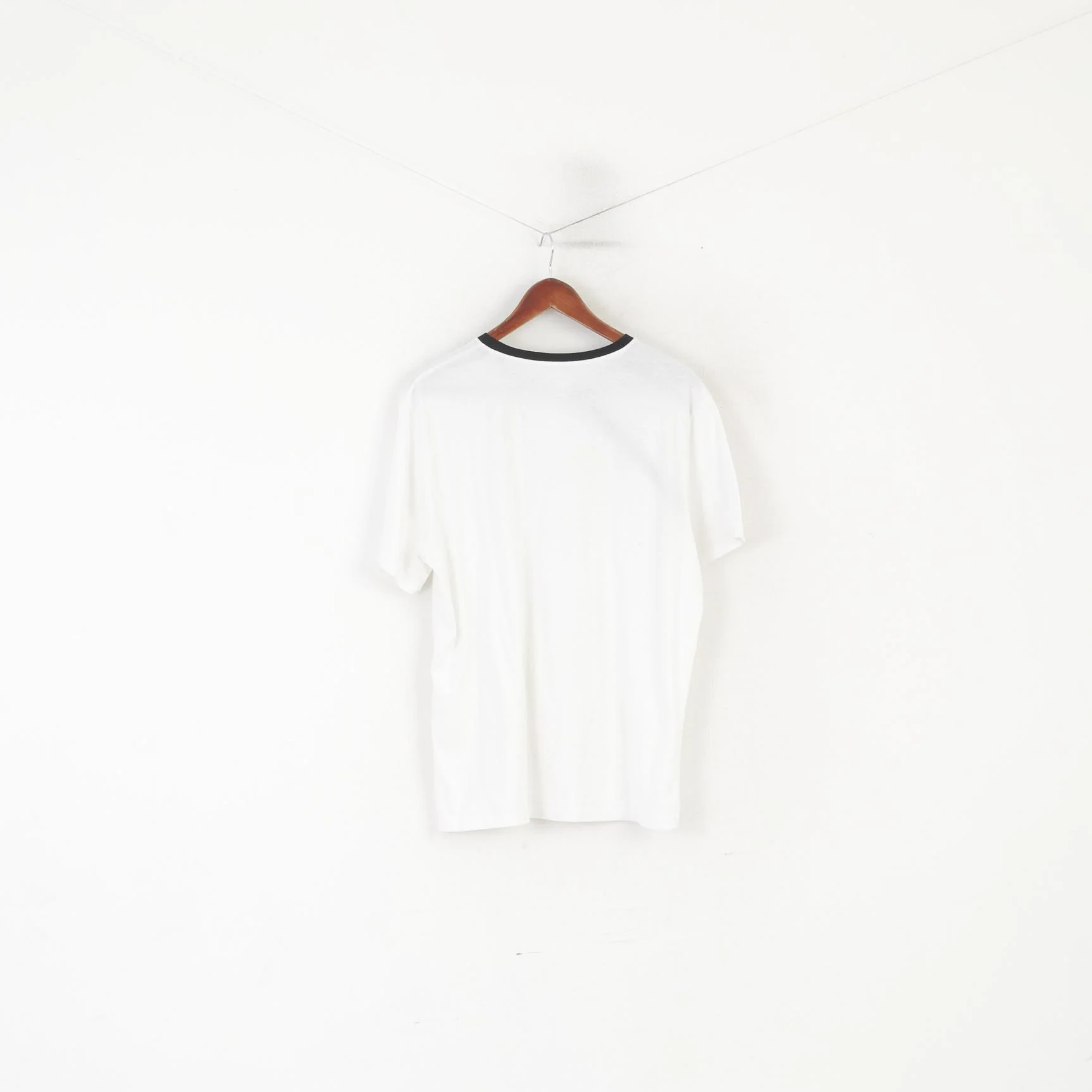 Puma Men L Shirt White Cotton Sport Vtg Lifestyle #27 Sportswear Football Top - Image 6