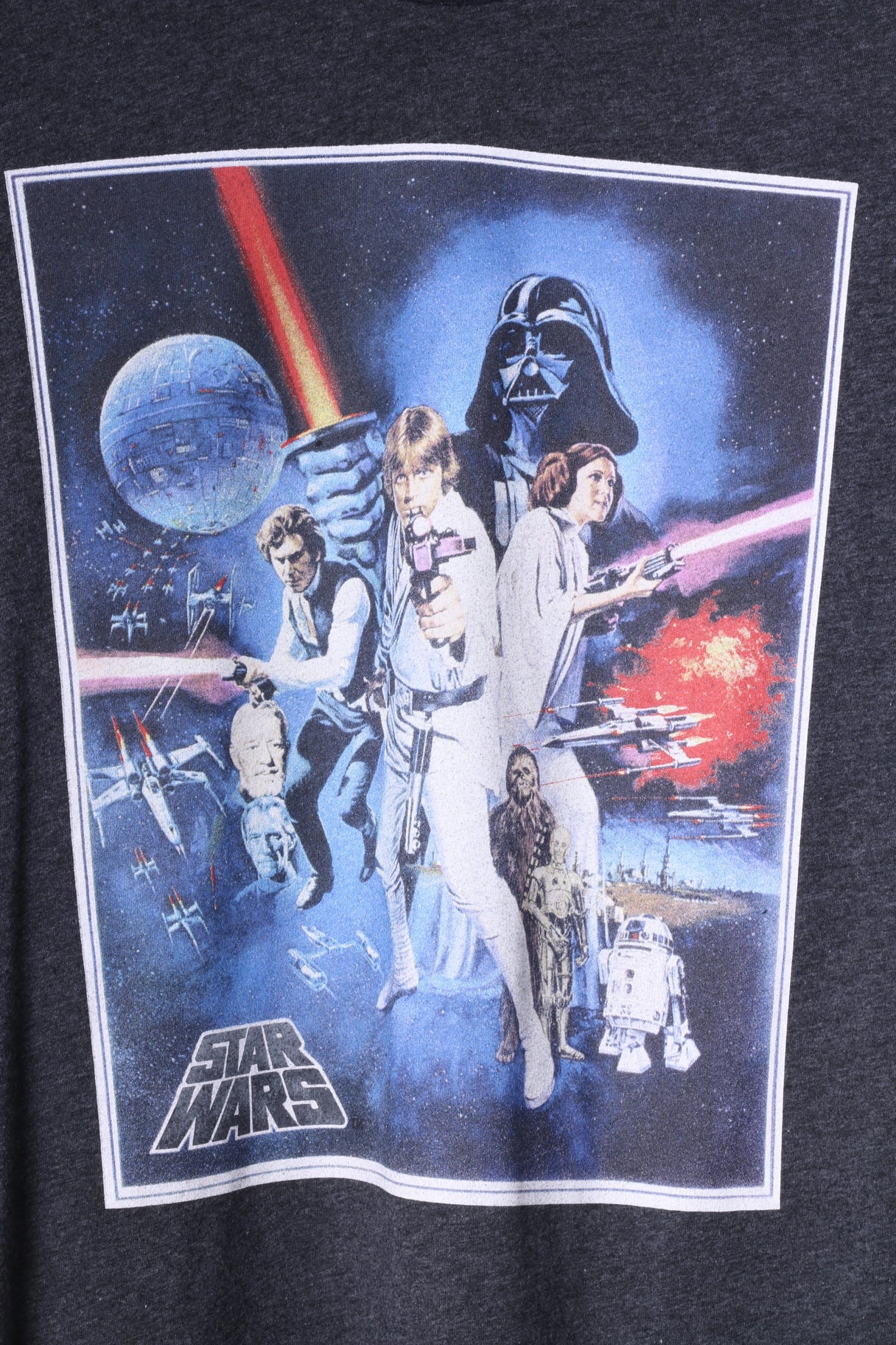 Star Wars Mens XS T-Shirt Grey Slim Fit Graphic Movie Top - Image 3