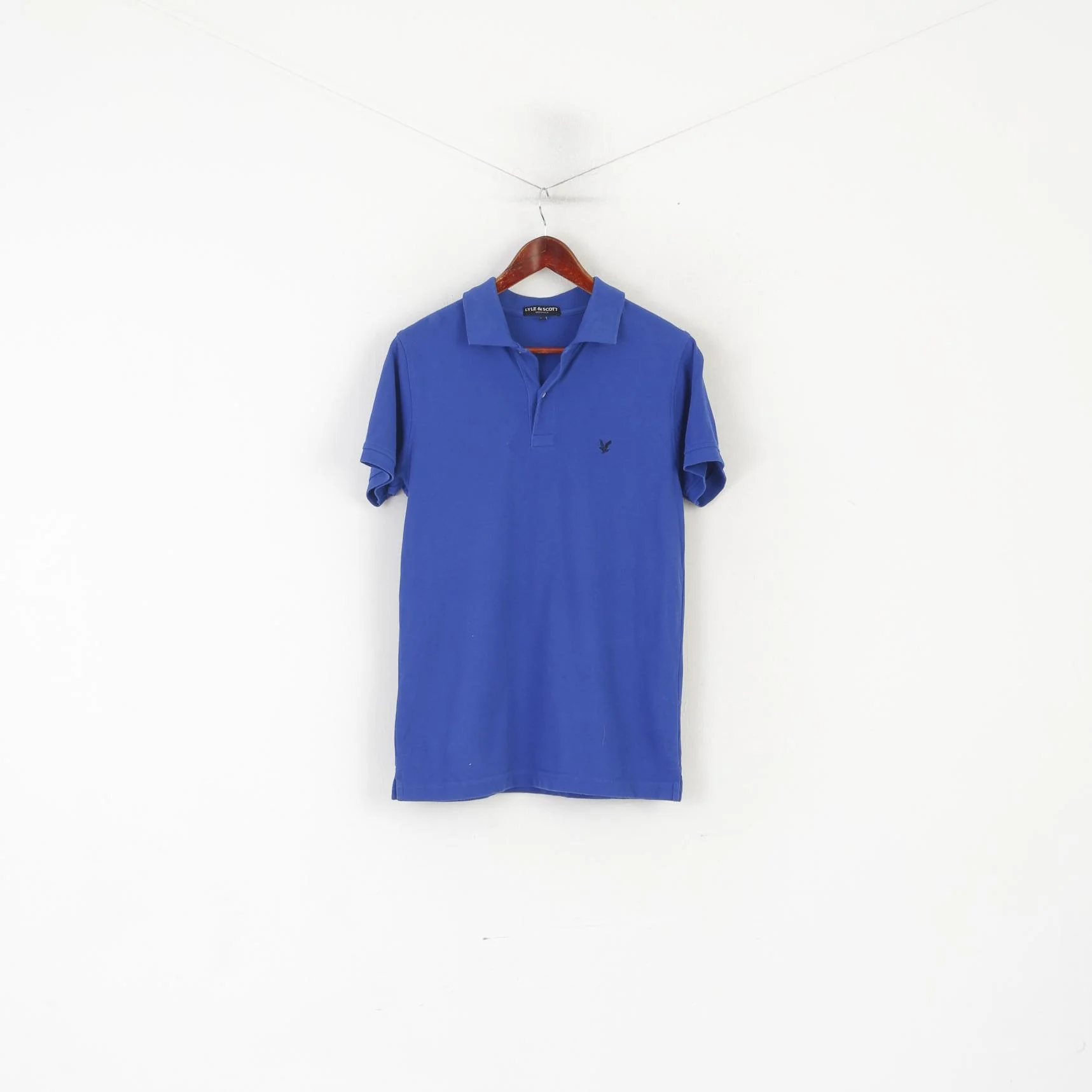 Lyle & Scott Heritage Men S Polo Shirt Blue Cotton Detailed Buttons Plain Top