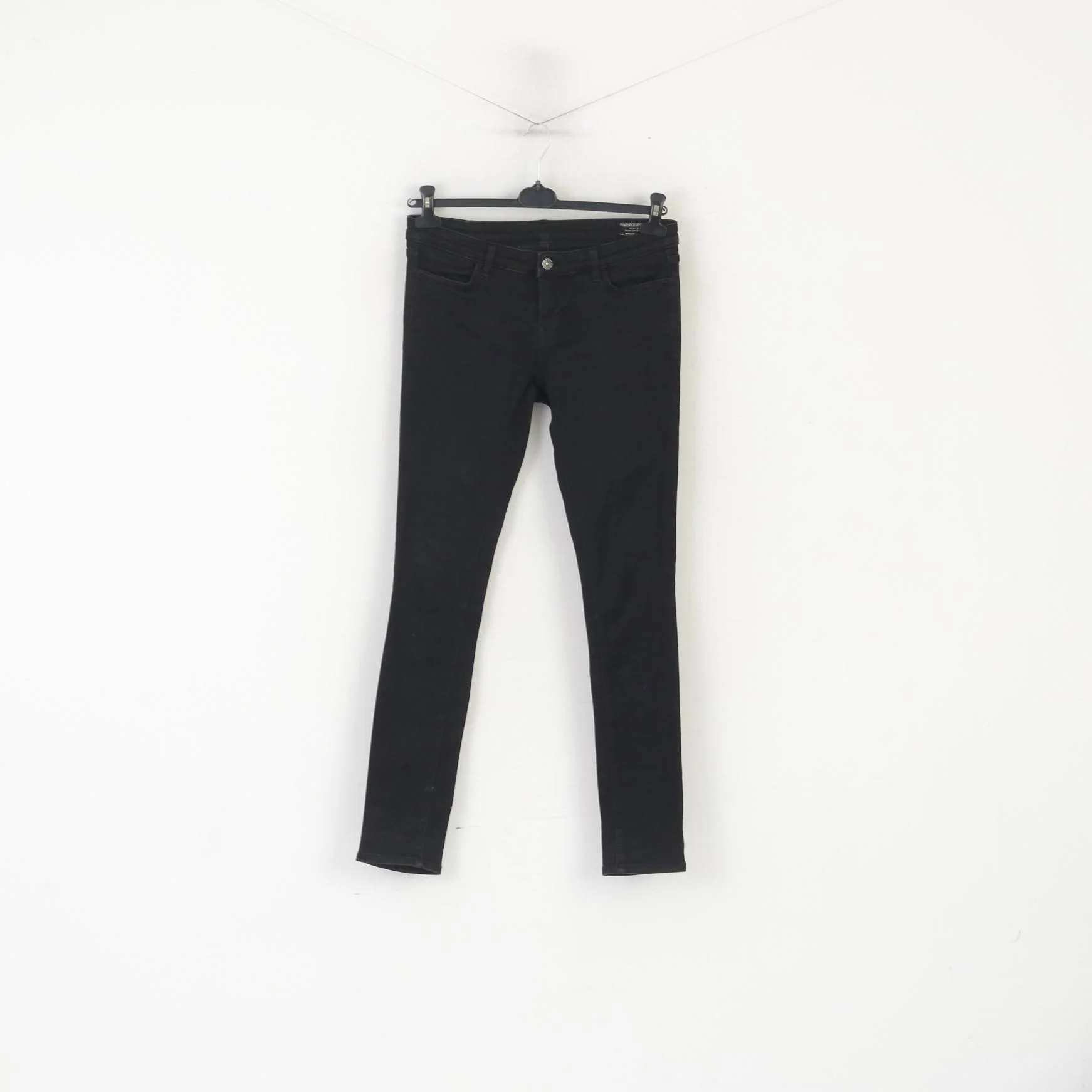 AllSaints Women 31 Jeans Trousers Black Cotton Skinny Stretch Roseport Ashby Pants