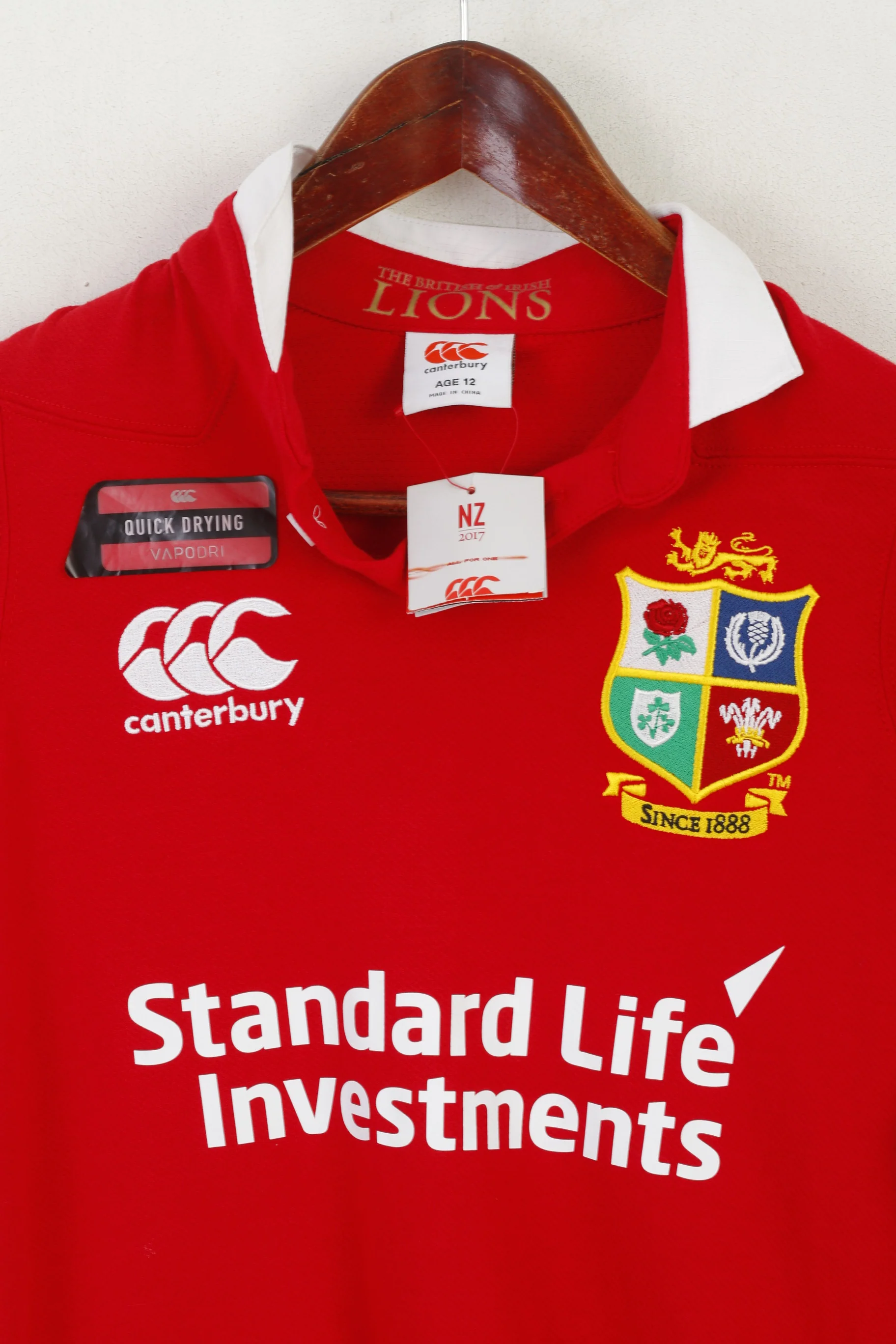 New Canterbury Boys 12 Age Polo Shirt Red The British & Irish Lions Rugby Top - Image 2