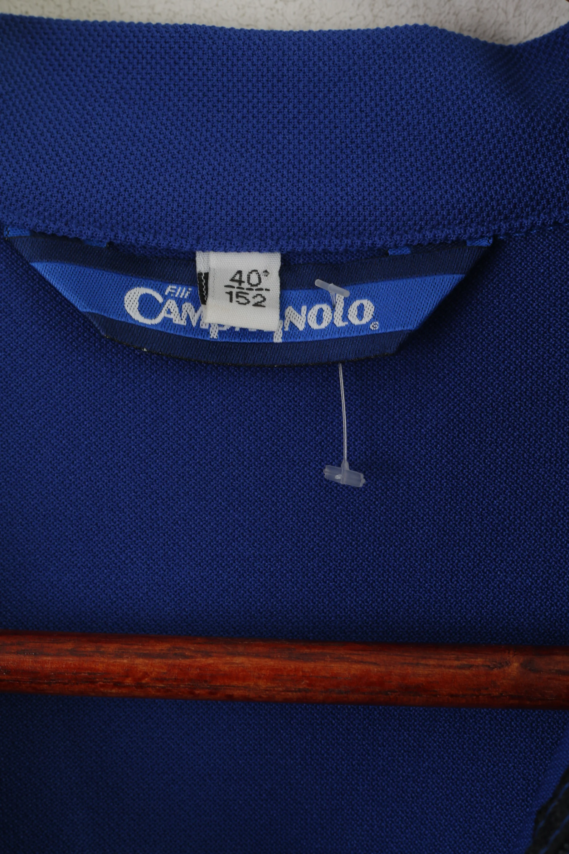 Campagnolo Boys 12 Age 152 Cycling Shirt Navy Vintage Zip Neck Navy Bike Jersey - Image 3