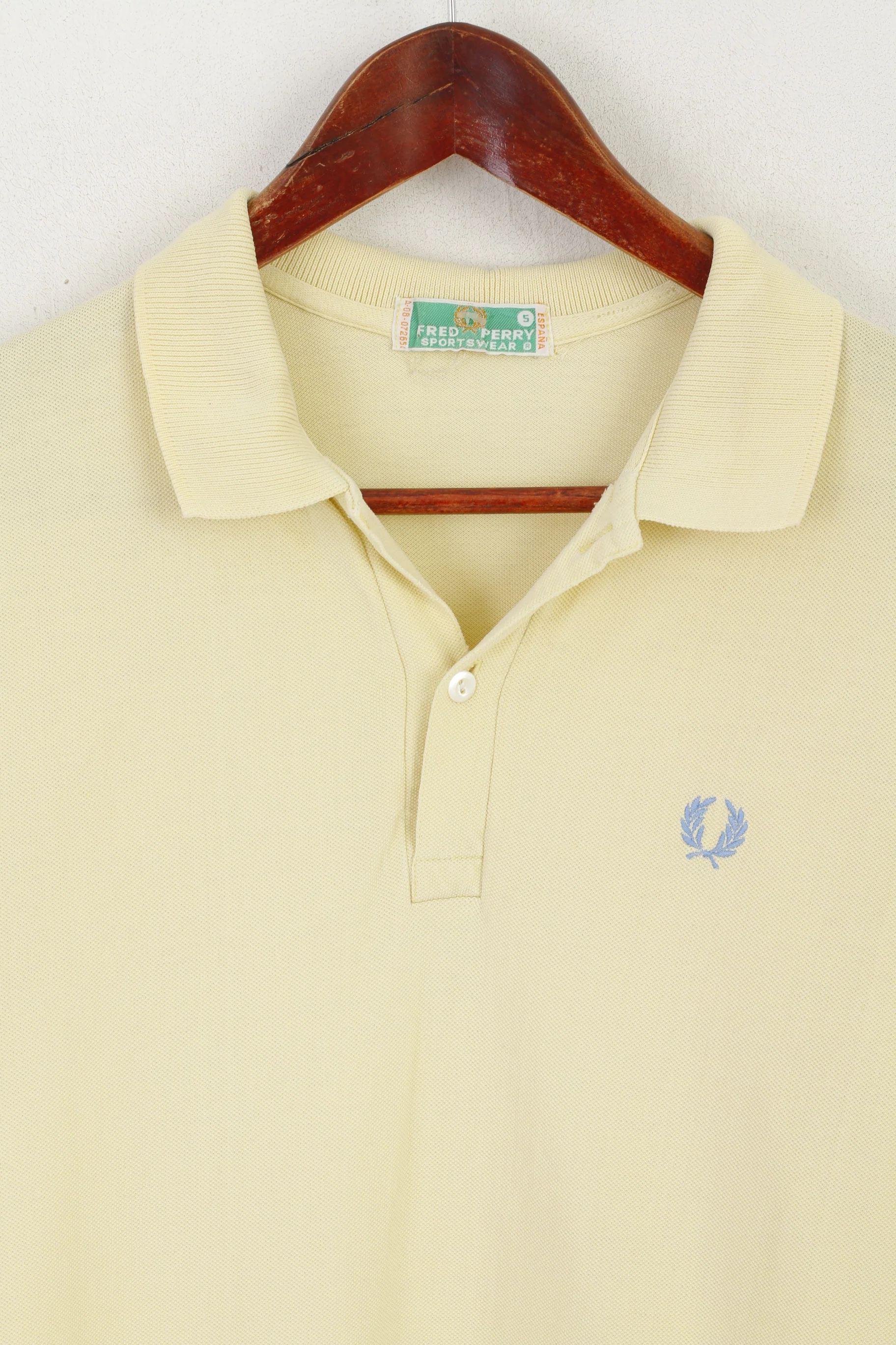 Fred Perry Men 5 S Polo Shirt Yellow Cotton Vintage Sportswear Short Sleeve Top - Image 2
