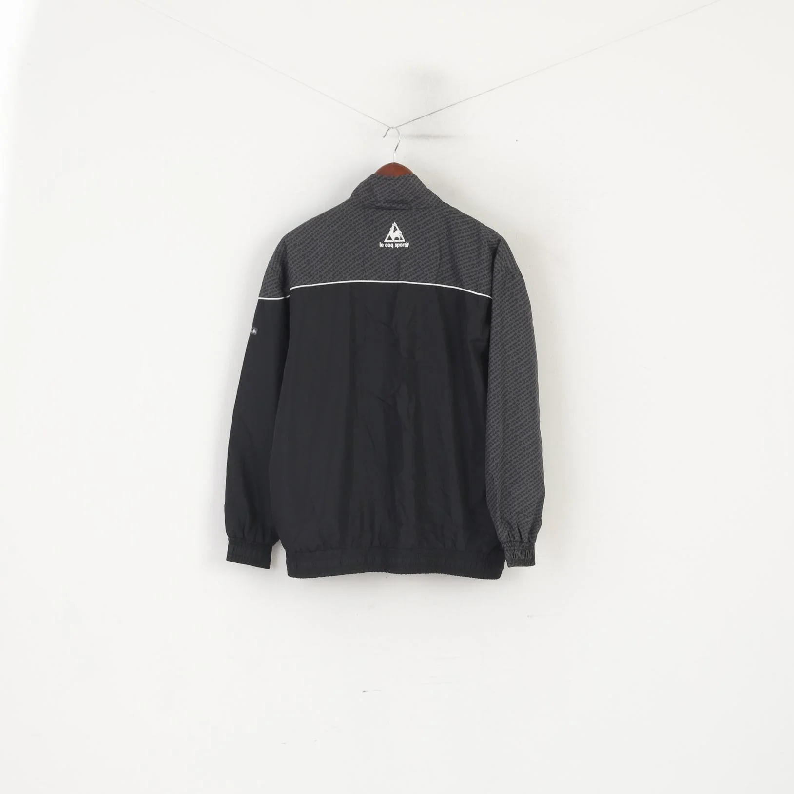Le Coq Sportif Men S Jacket Black Vintage Sportswear Full Zip Lightweight Top - Image 6