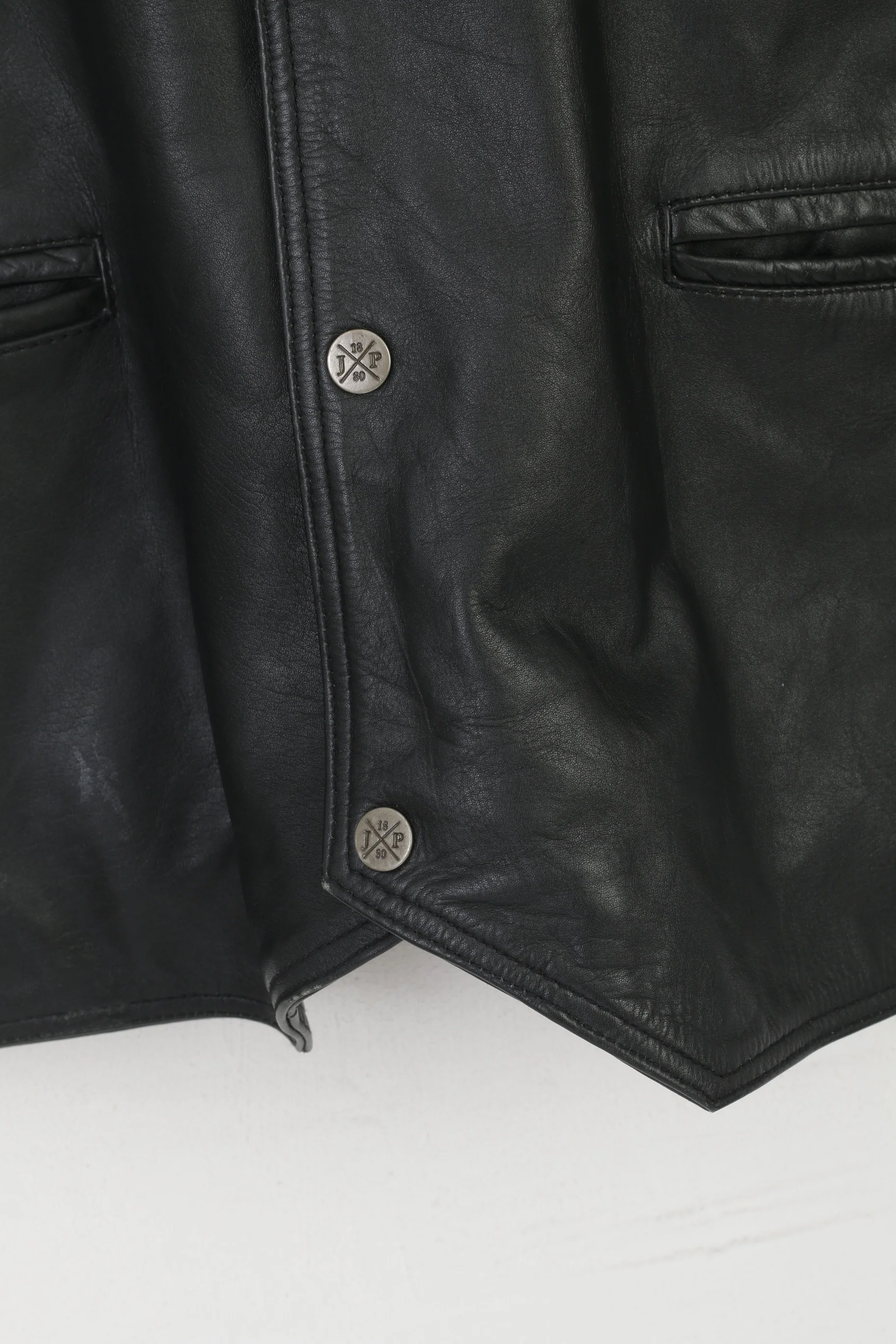 JP 1880 Men 6XL Waistcoat Black Leather Nappa Northern Brand Biker Vest - Image 3