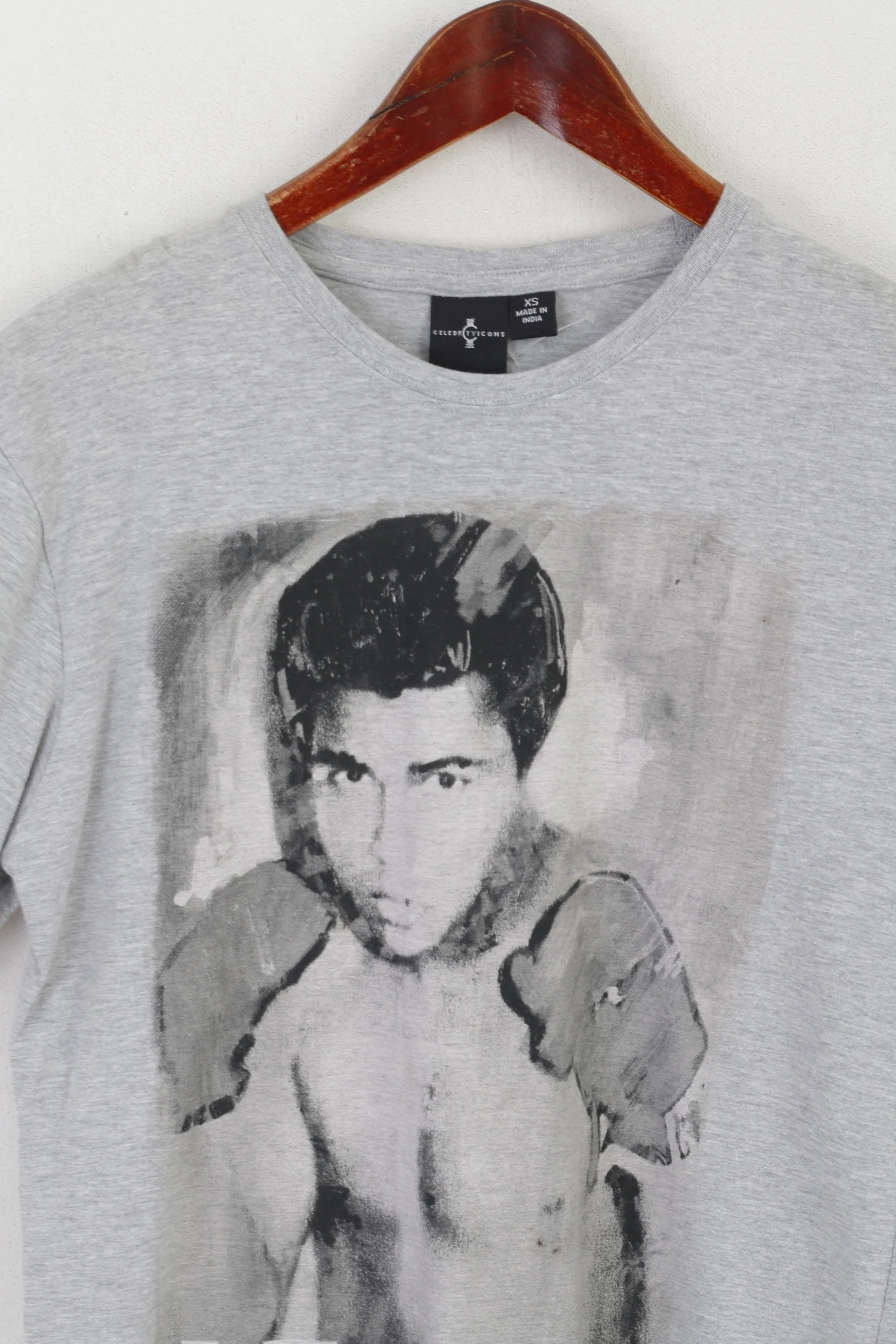 Cedarwood State Men XS Shirt Gray Cotton Muhammad Ali Celebry Icons Top - Image 2