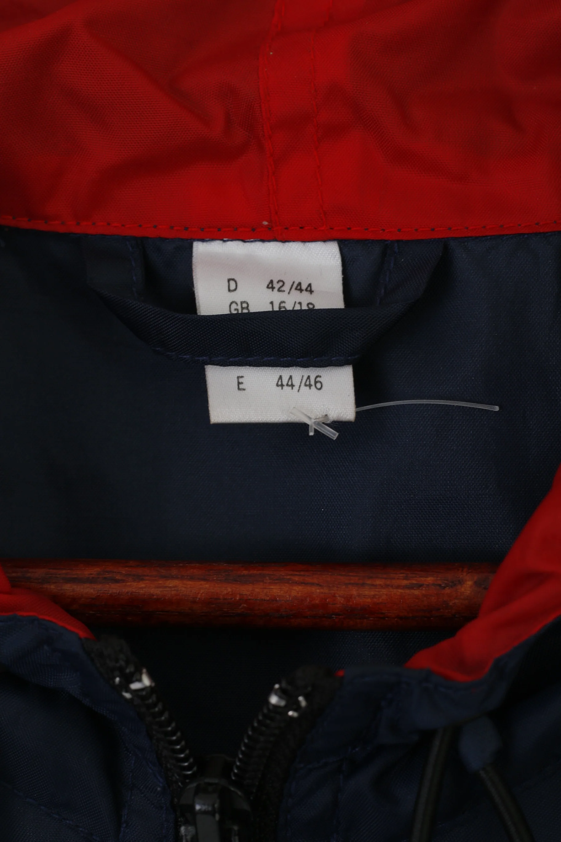 Active Outerwear Women 16/18 XL Jacket Navy Nylon Hooded Zip Up Vintage Top - Image 4