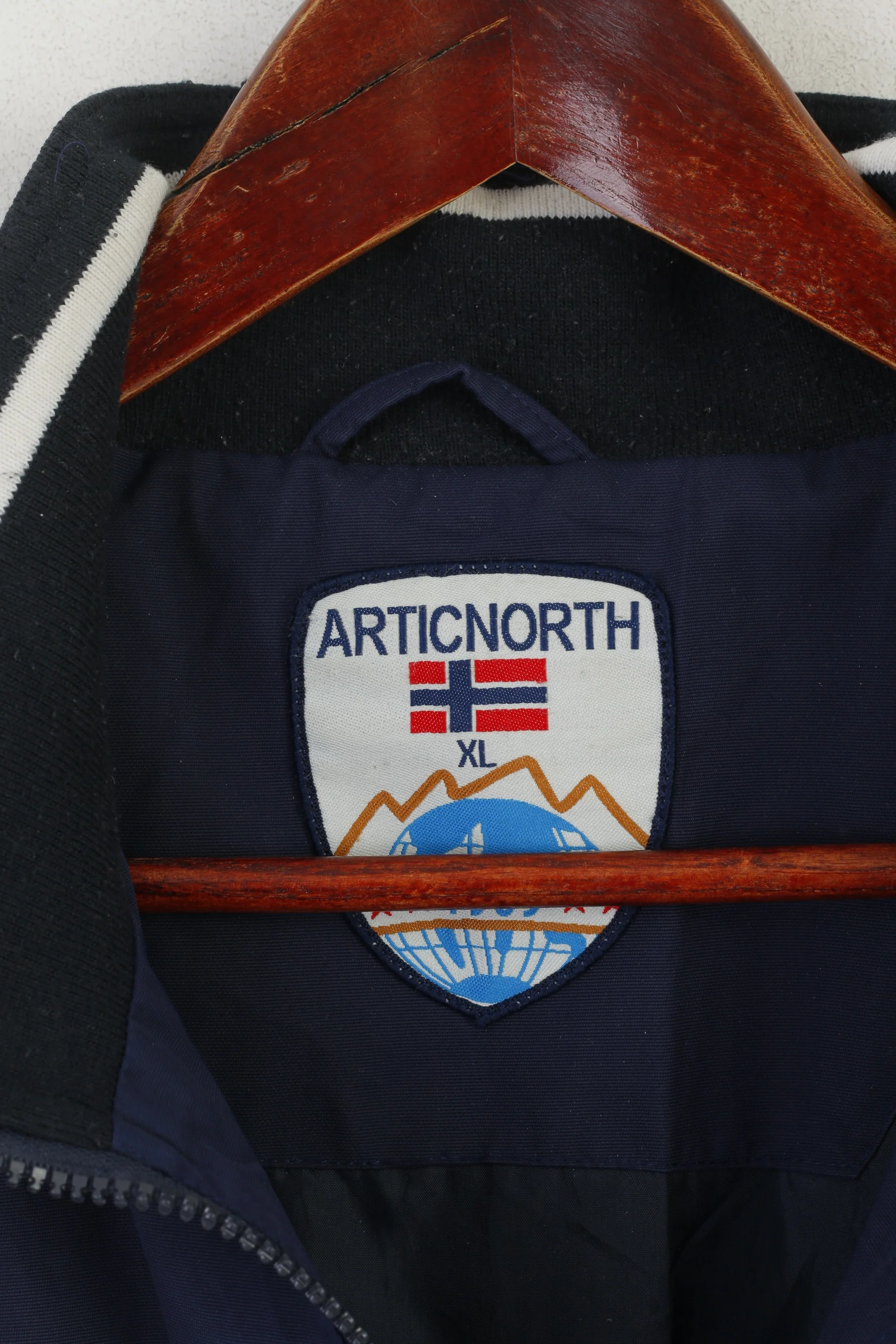 Articnorth Men XL Jacket Navy Harrington Zip Up Lightweight Windproof Top - Image 4