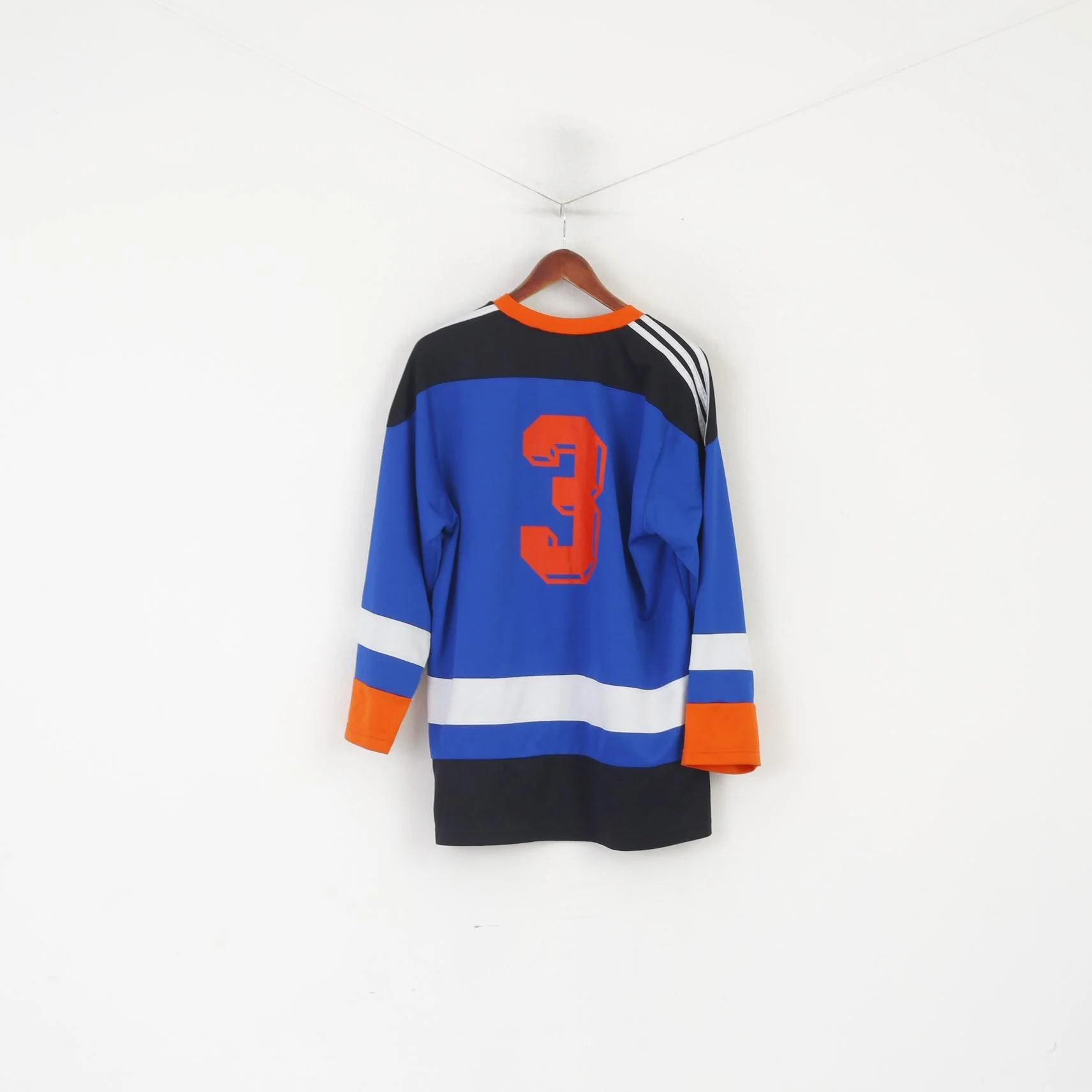 Adidas Men M Long Sleeved Shirt Blue Sample Weightlifting Skateboarding Jersey Top - Image 5