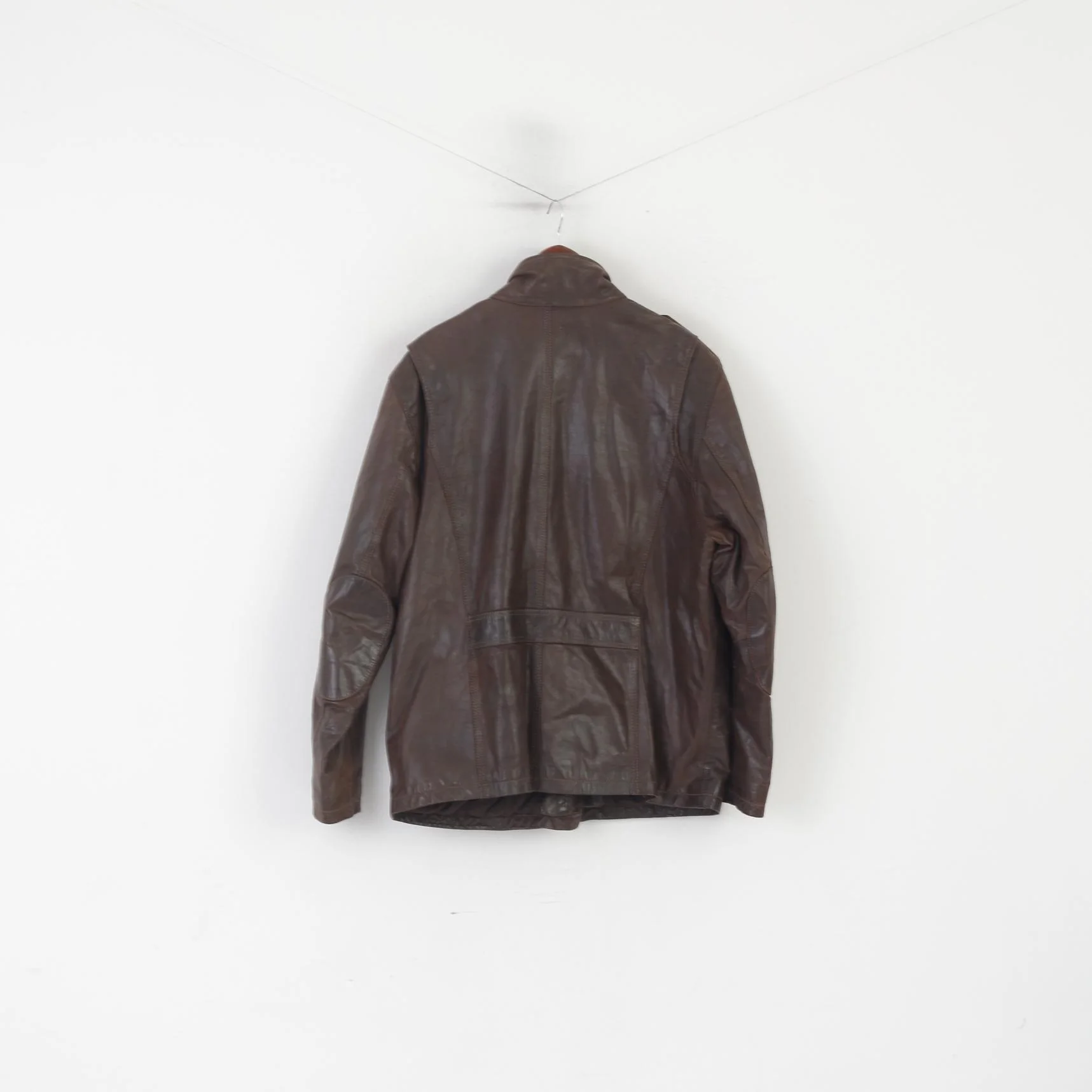 Chevirex Men 54 L Jacket Brown Leather Vintage Full Zipper Biker Jonny Bmont Top - Image 7