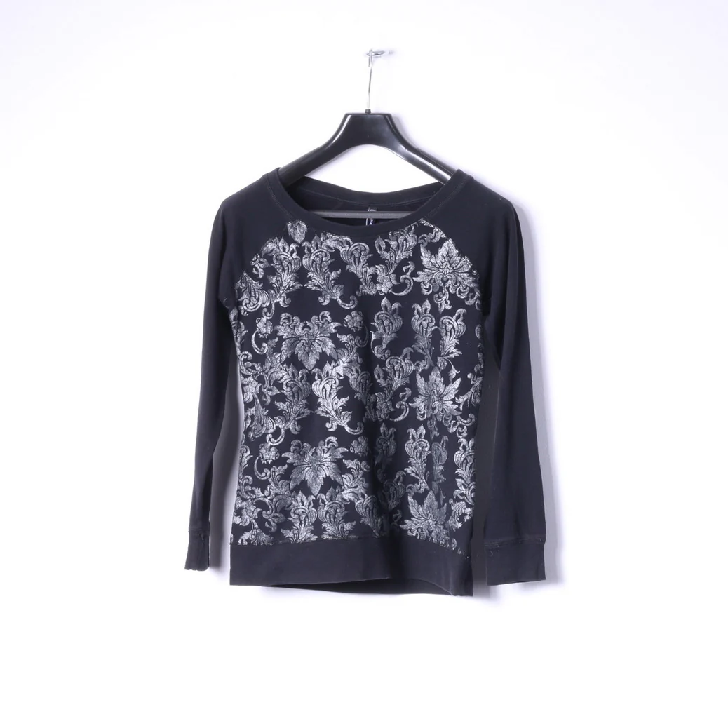 New Yorker Sister Womens S Sweatshirt Black Cotton Printed Classic Top