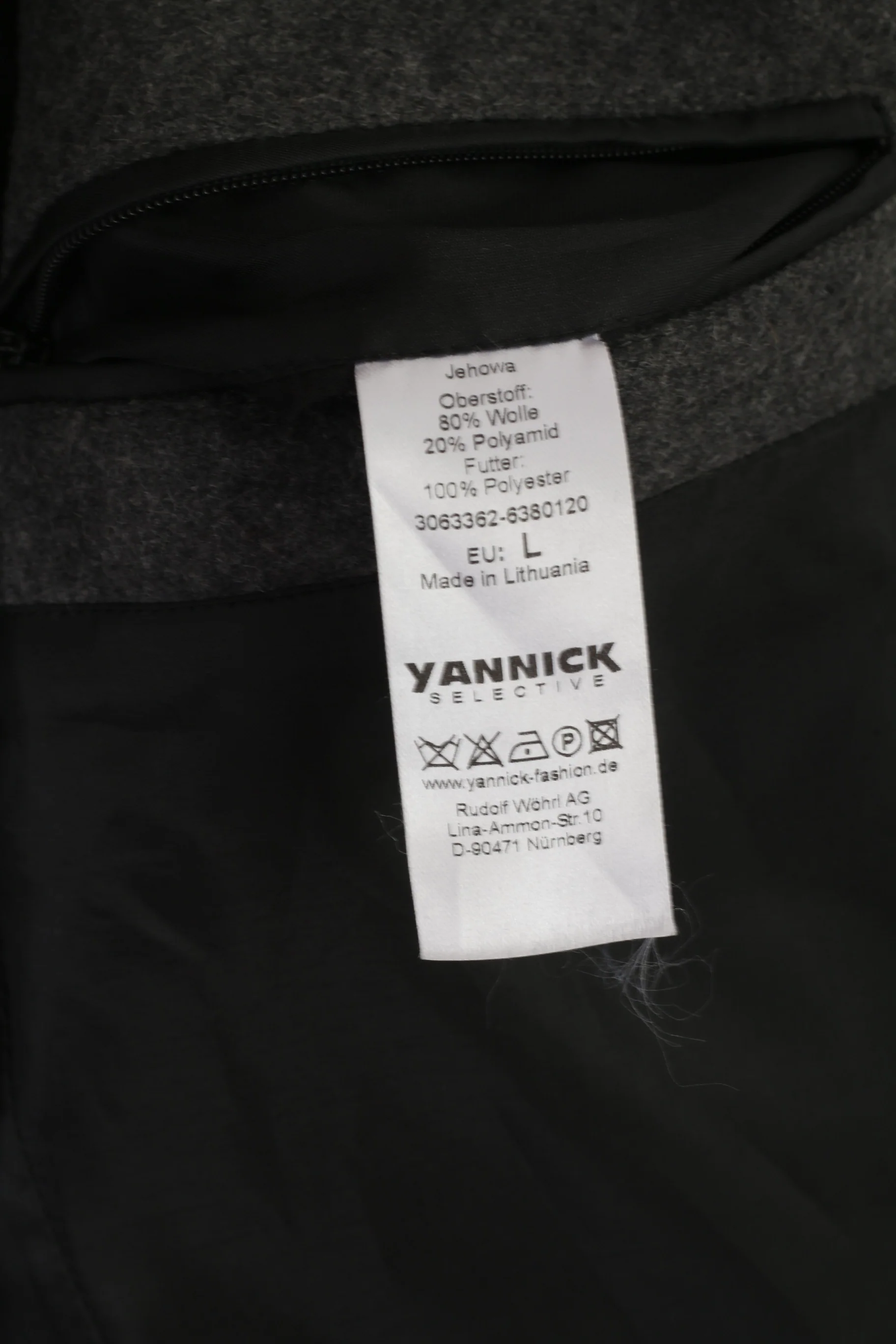 Yannick Selective Men L (M) Jacket Gray Wool Zip Up Military Army Blazer - Image 5