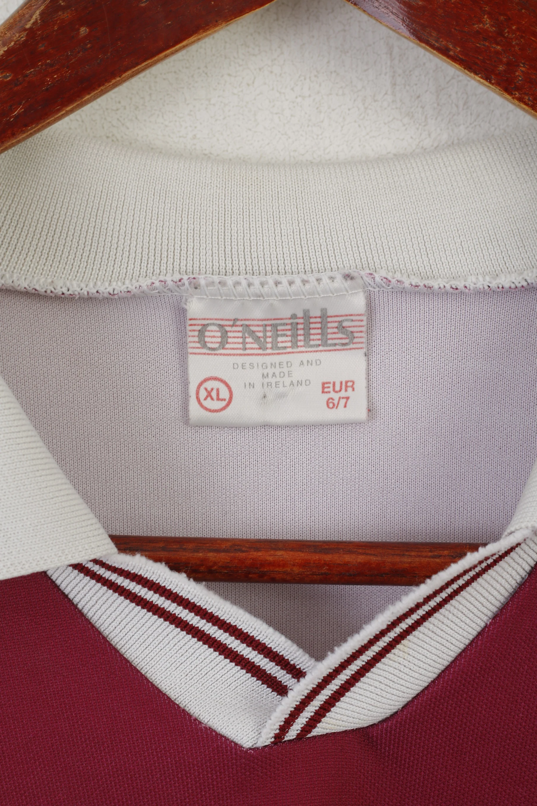 O'Neills Men XL Polo Shirt Maroon Cumann Iomanaioct Gaelic Vintage #22 Jersey Top - Image 3
