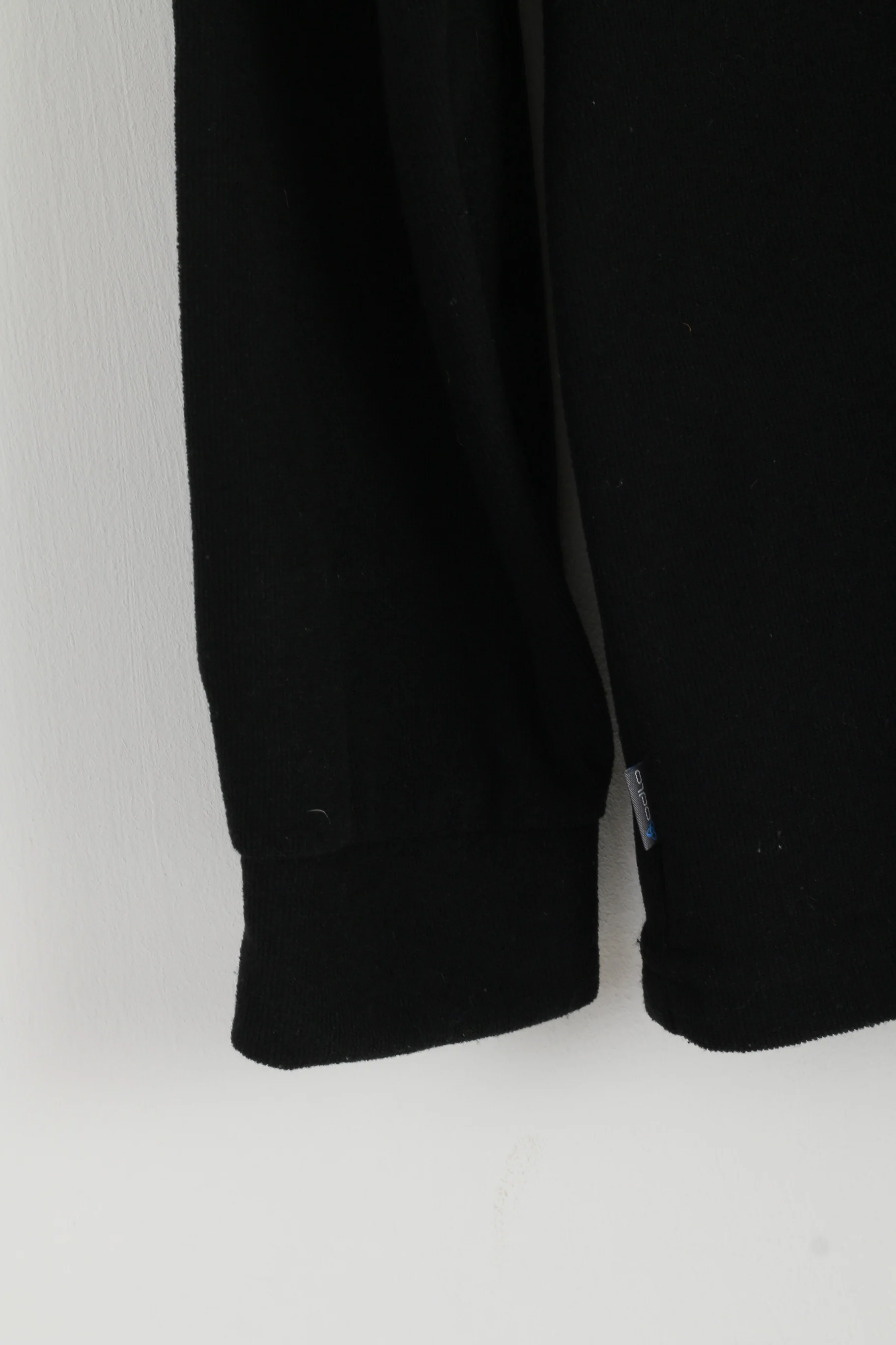 ODLO Men XL Fleece Top Black Stretch Zip Neck Long Sleeve Activewear Top - Image 3