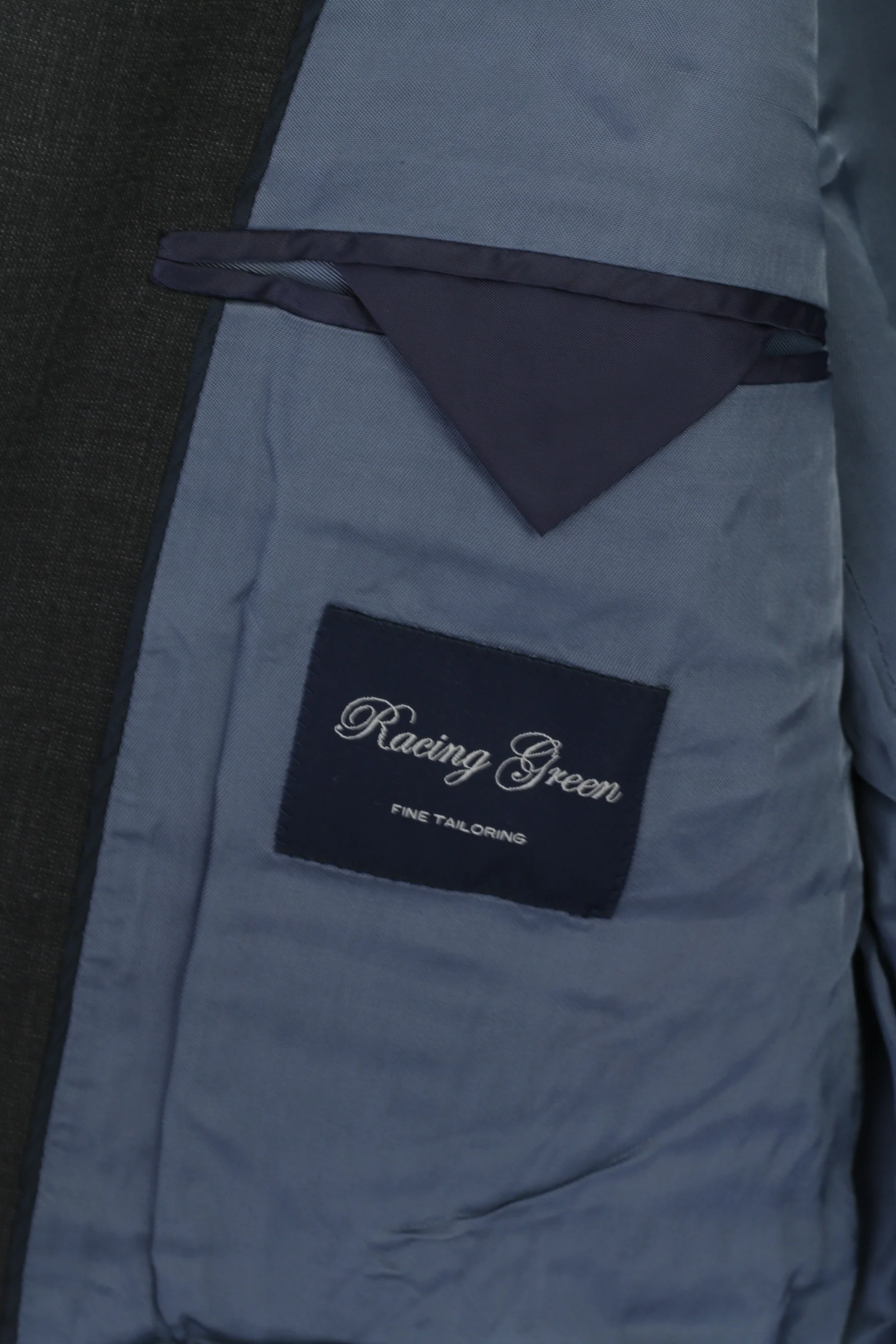 Racing Green Men 25 40 Blazer Grey Wool Single Breasted Shoulder Pads Jacket - Image 4