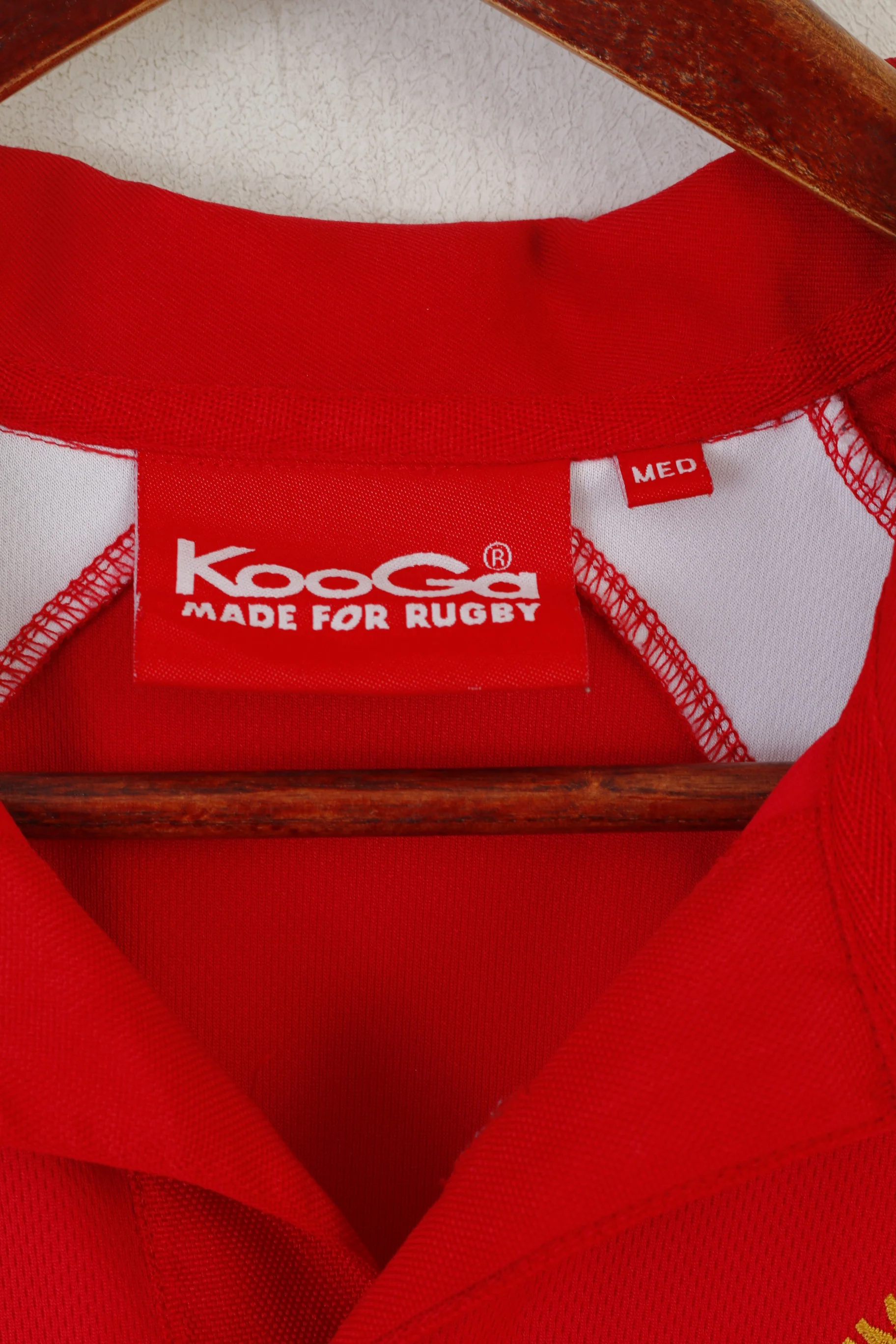 Kooga Rugby Men M Polo Shirt Red HMS Portland Frigate Vintage Jeraey Top - Image 3