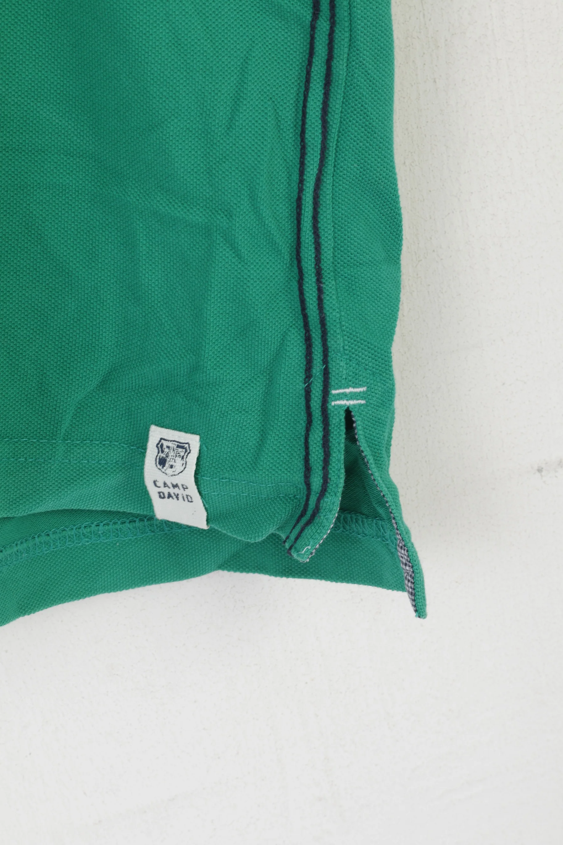 Camp David Red Men L Polo Shirt Green Cotton NY East Drive Embroidered Top - Image 3