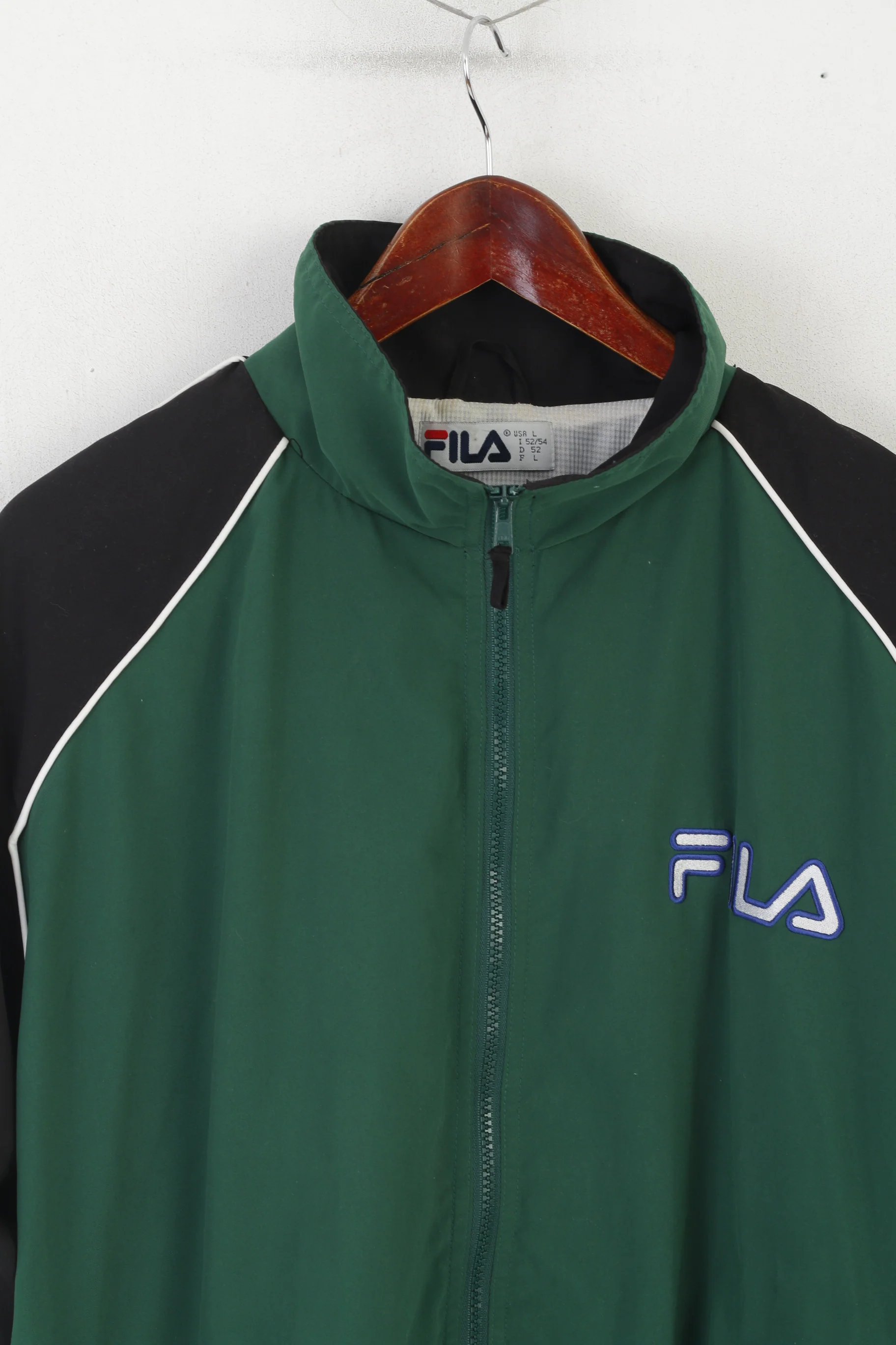 Fila Men L Jacket Green Bomber Sportswear Vintage Tennis Master Series Top - Image 2