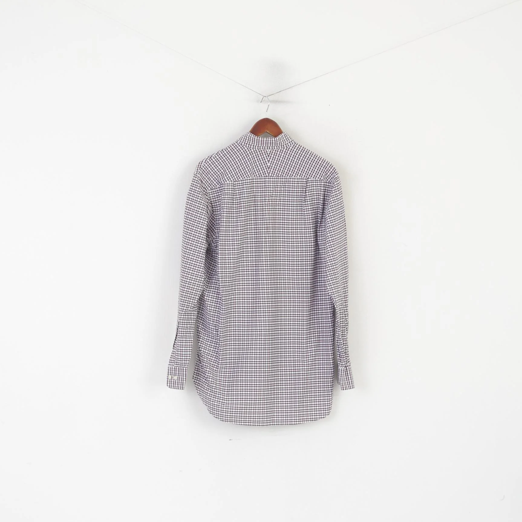 Charles Tyrwhitt Men M Casual Shirt Puple Check Cotton Long Sleeve Retro Top - Image 6