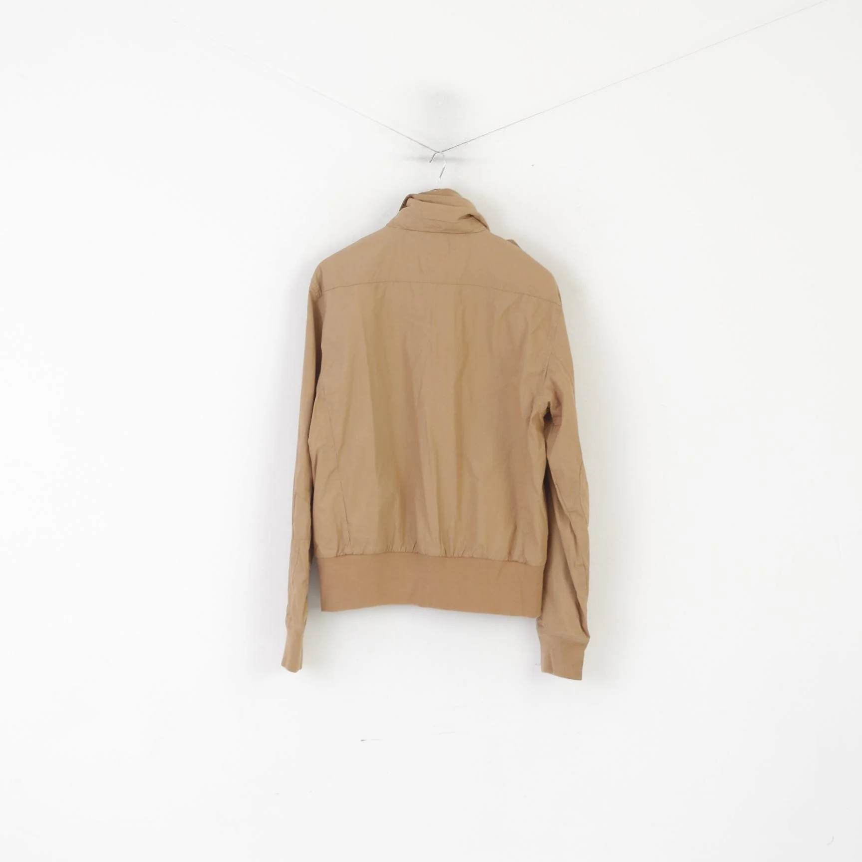 Hilfiger Denim Men L (M) Jacket Brown Cotton Funnel Neck Full Zipper Lightweight Top - Image 7