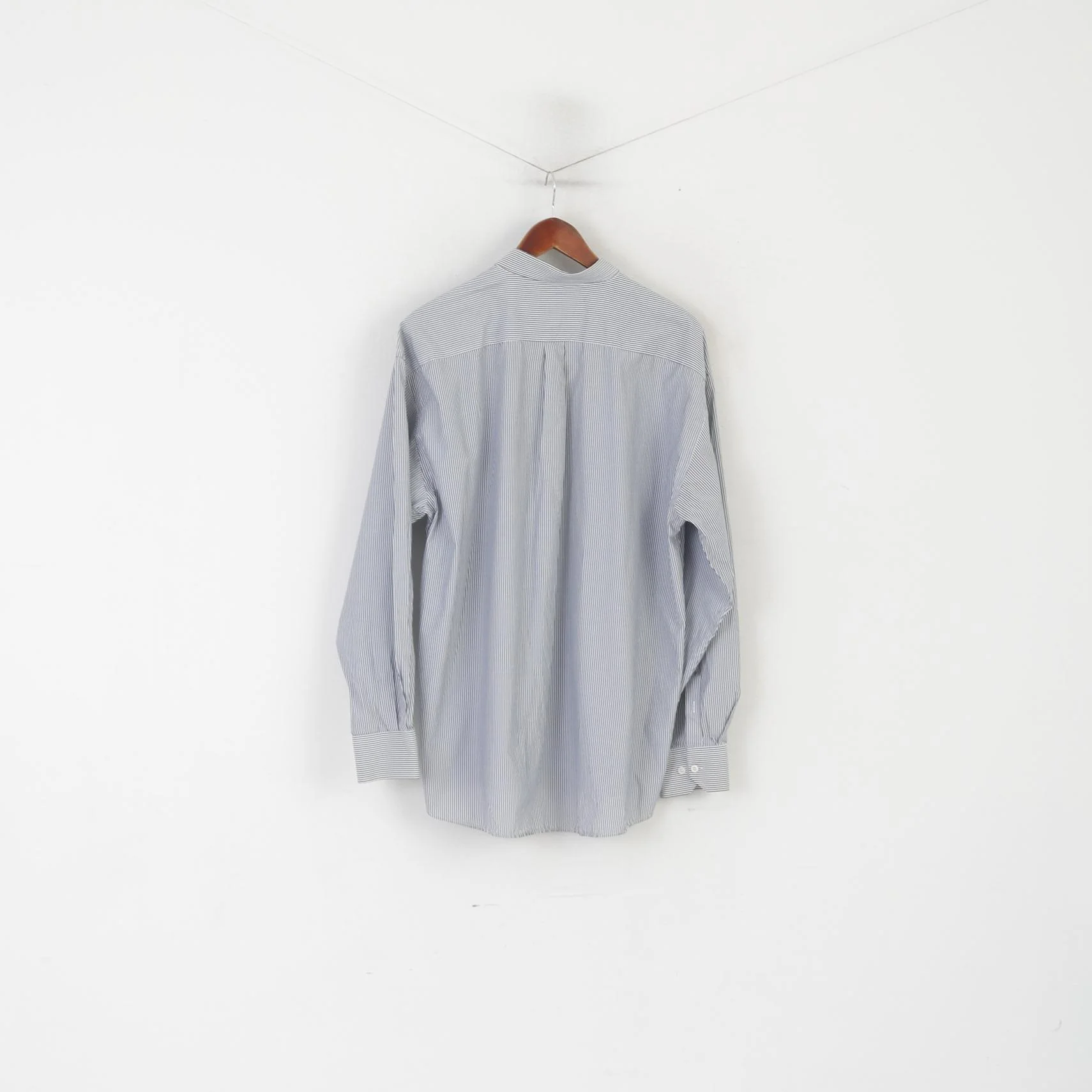 Polo by Ralph Lauren Men XXL Casual Shirt Blue Cotton Striped Long Sleeve Top - Image 6