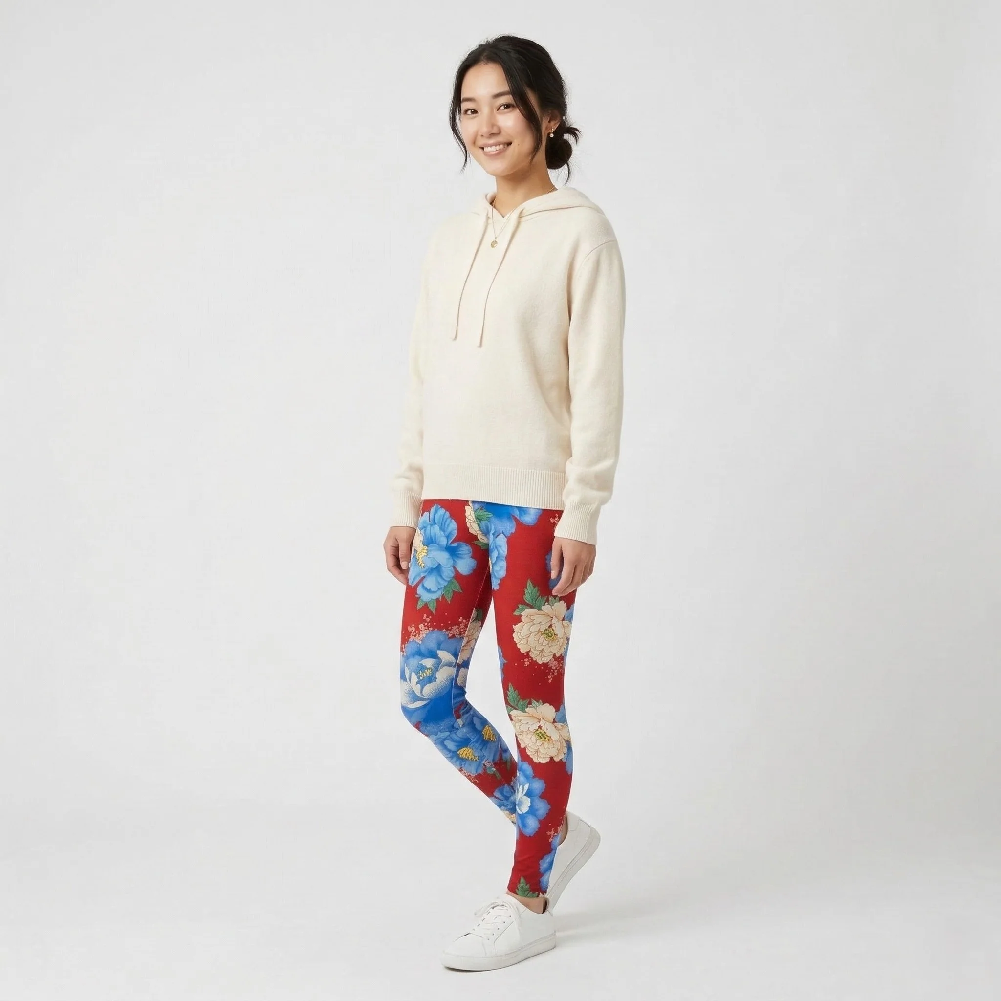 Adidas Women 10 S Leggings Multicoloured Floral Print Sportswear Gym Run