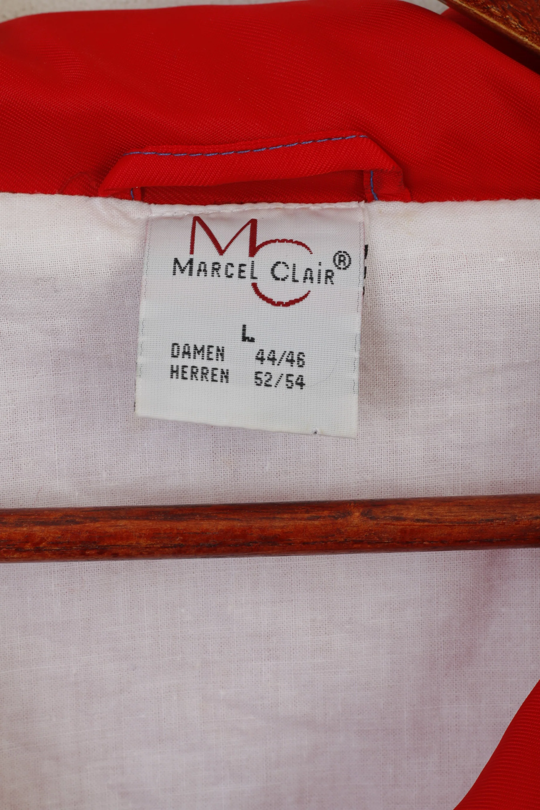 Marcel Clair Men L Pullover Jacket Blue Red Nylon CUP '66 Vintage Hidden Hood Top - Image 5