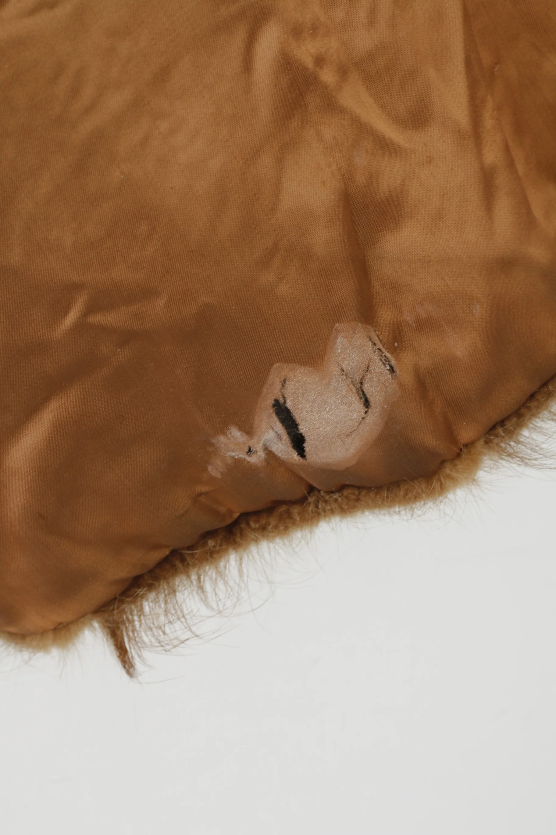 Vintage Women M Jacket Brown Real Fur Boho Single Breasted Coat - Image 5