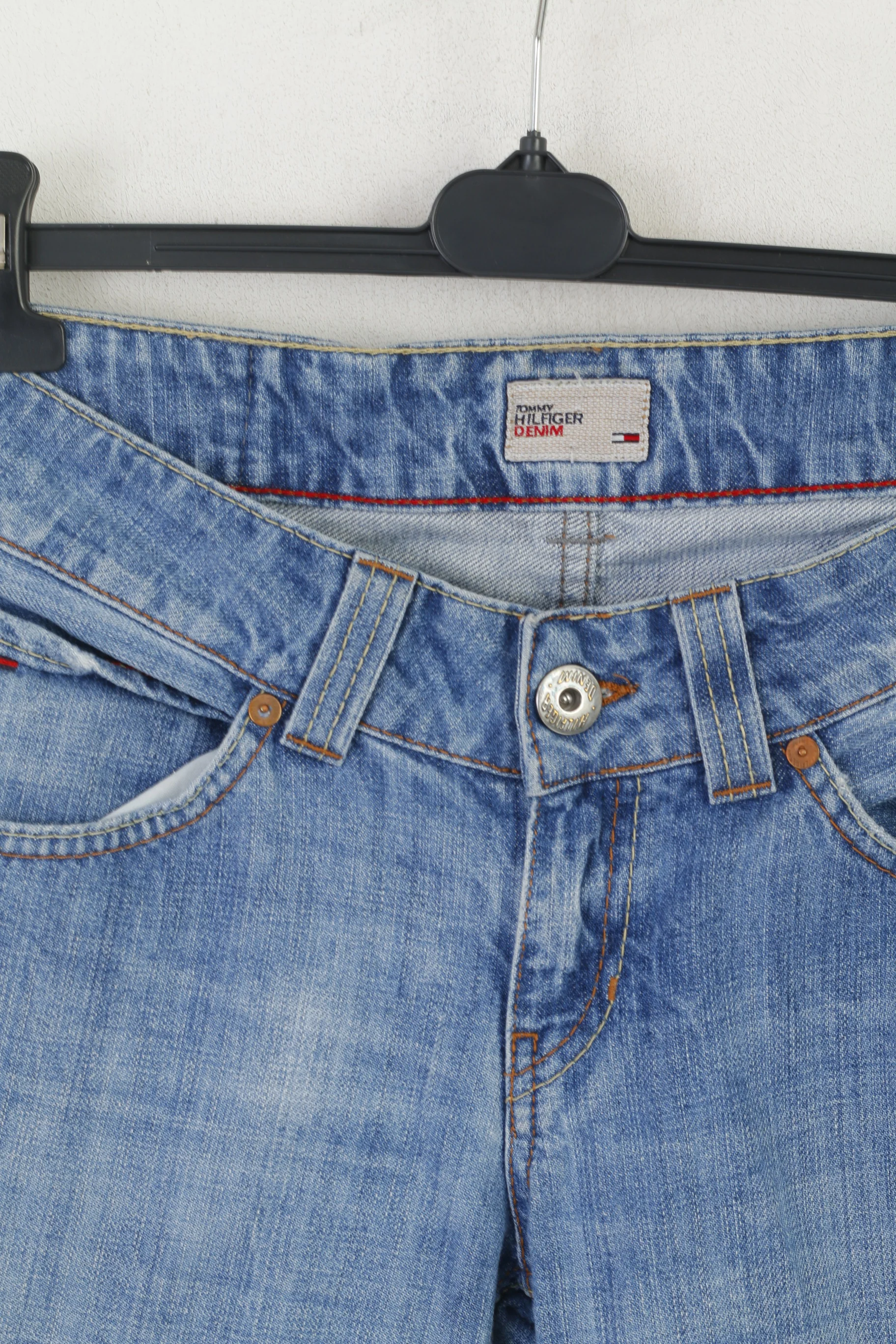 Tommy Hilfiger Women 30 Jeans Trousers Blue Cotton Dash Uncrafted Worn Pants - Image 2