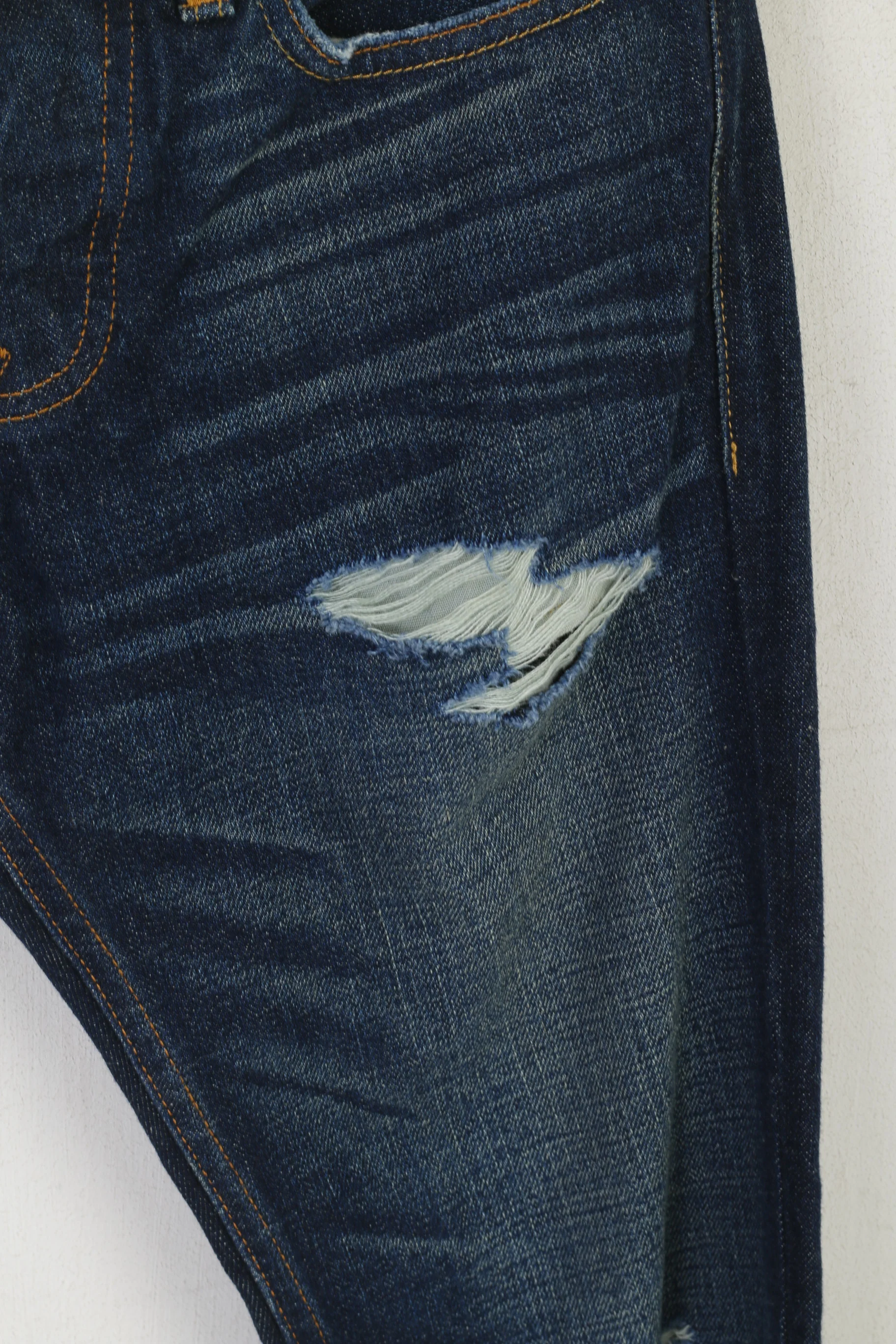 Hollister California Women 26 Trousers Navy Jeans Skinny Cotton Distressed Pants - Image 2