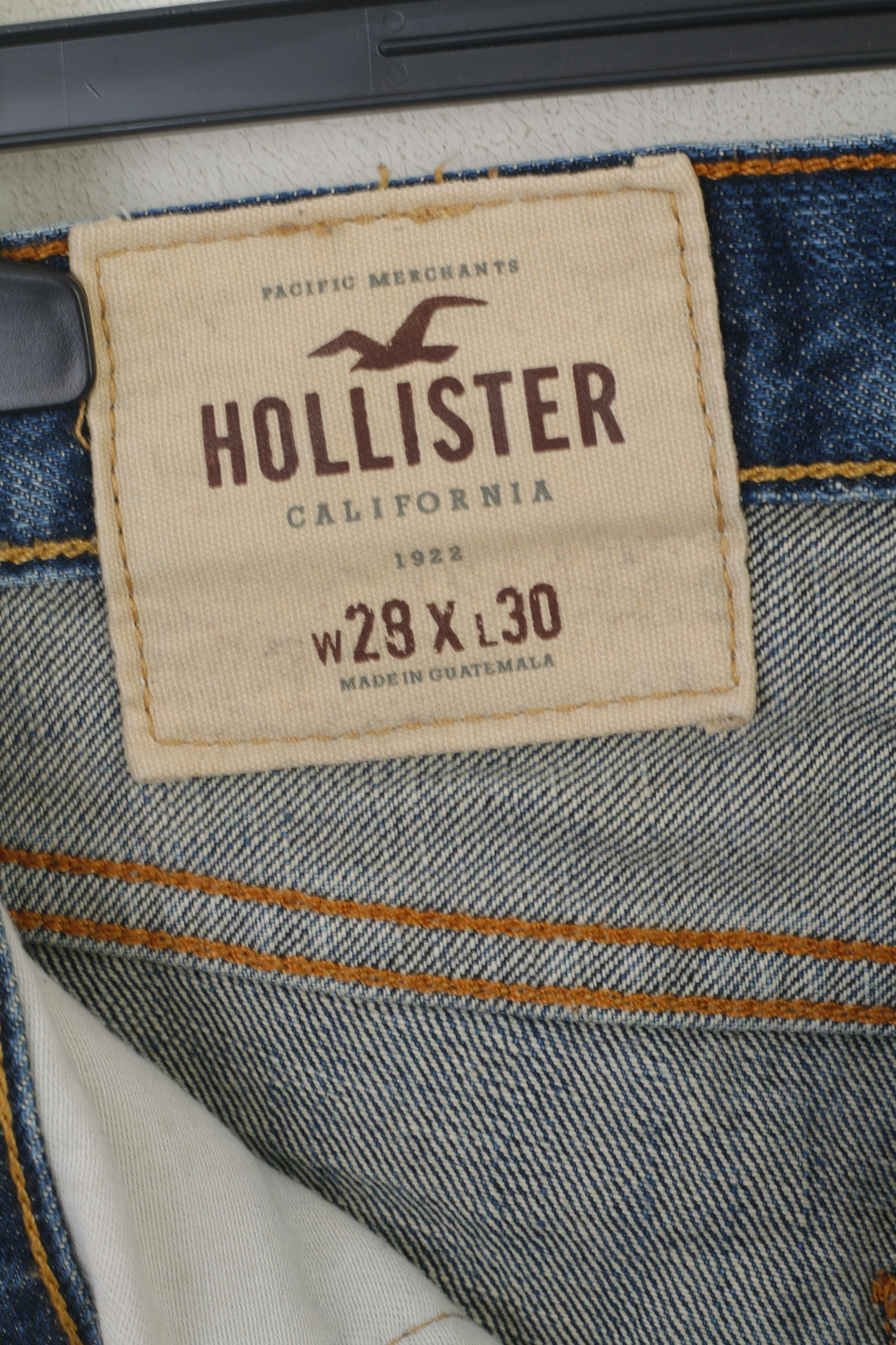 Hollister Women 28 Jeans Trousers Navy Denim Cotton Straight Classic Pants - Image 4