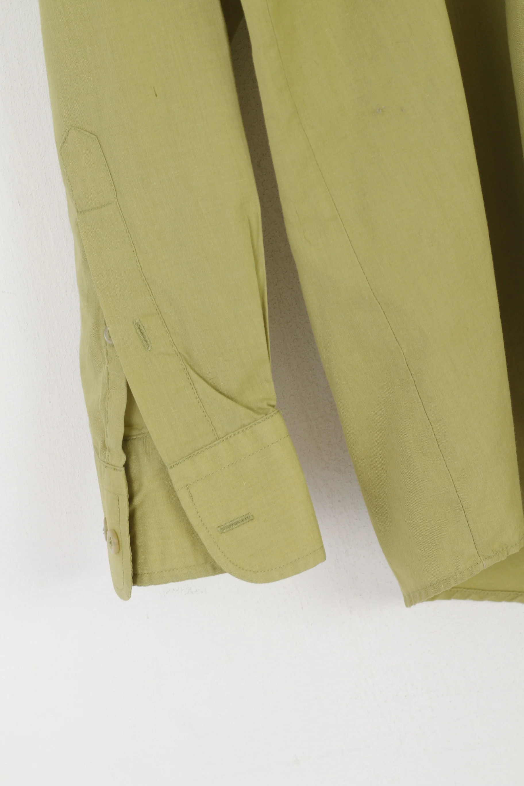 Berto Lucci Creazione Men 43/44 XL Casual Shirt Green Cotton Long Sleeve Top - Image 3