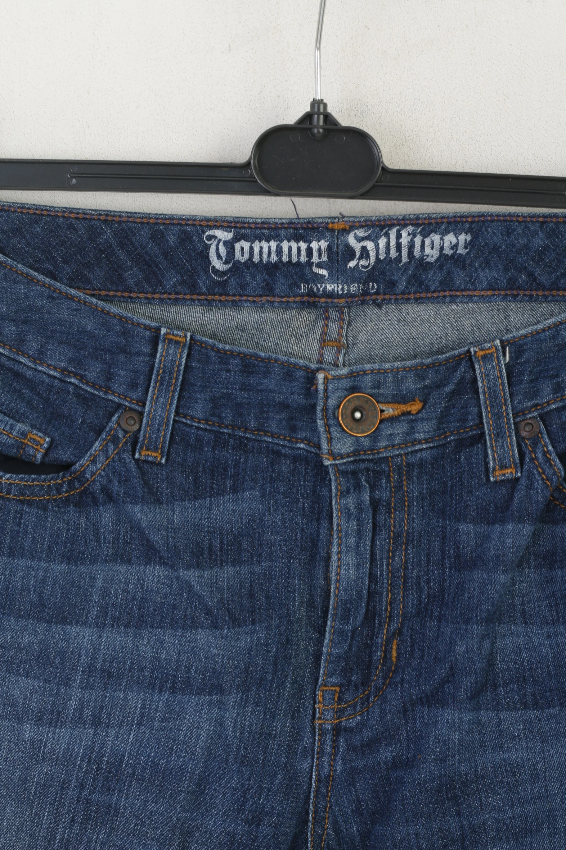 Tommy Hilfiger Women 30 Jeans Trousers Navy Cotton Boyfriend Vintage Pants - Image 2