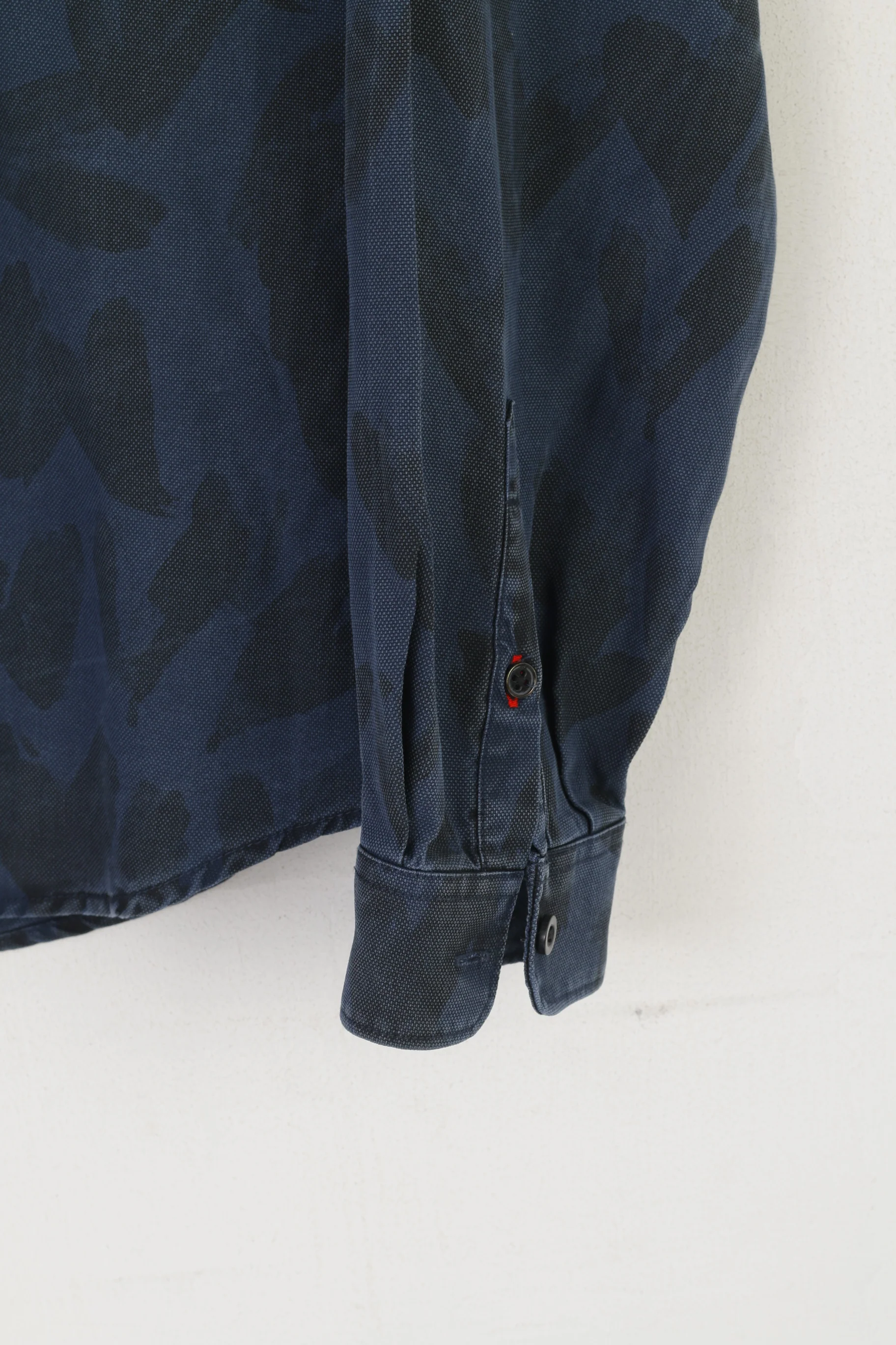 Diesel Men L (M) Casual Shirt Navy Printed Lyocell Vintage Long Sleeve Top - Image 4