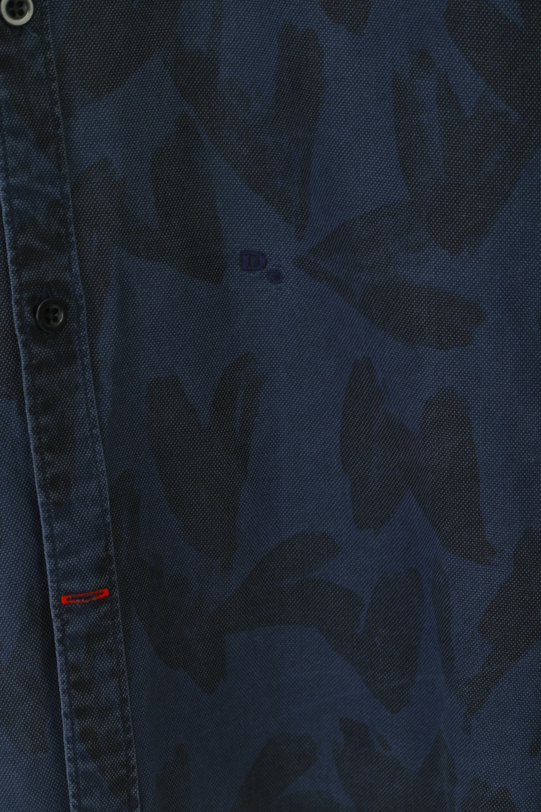 Diesel Men L (M) Casual Shirt Navy Printed Lyocell Vintage Long Sleeve Top - Image 5