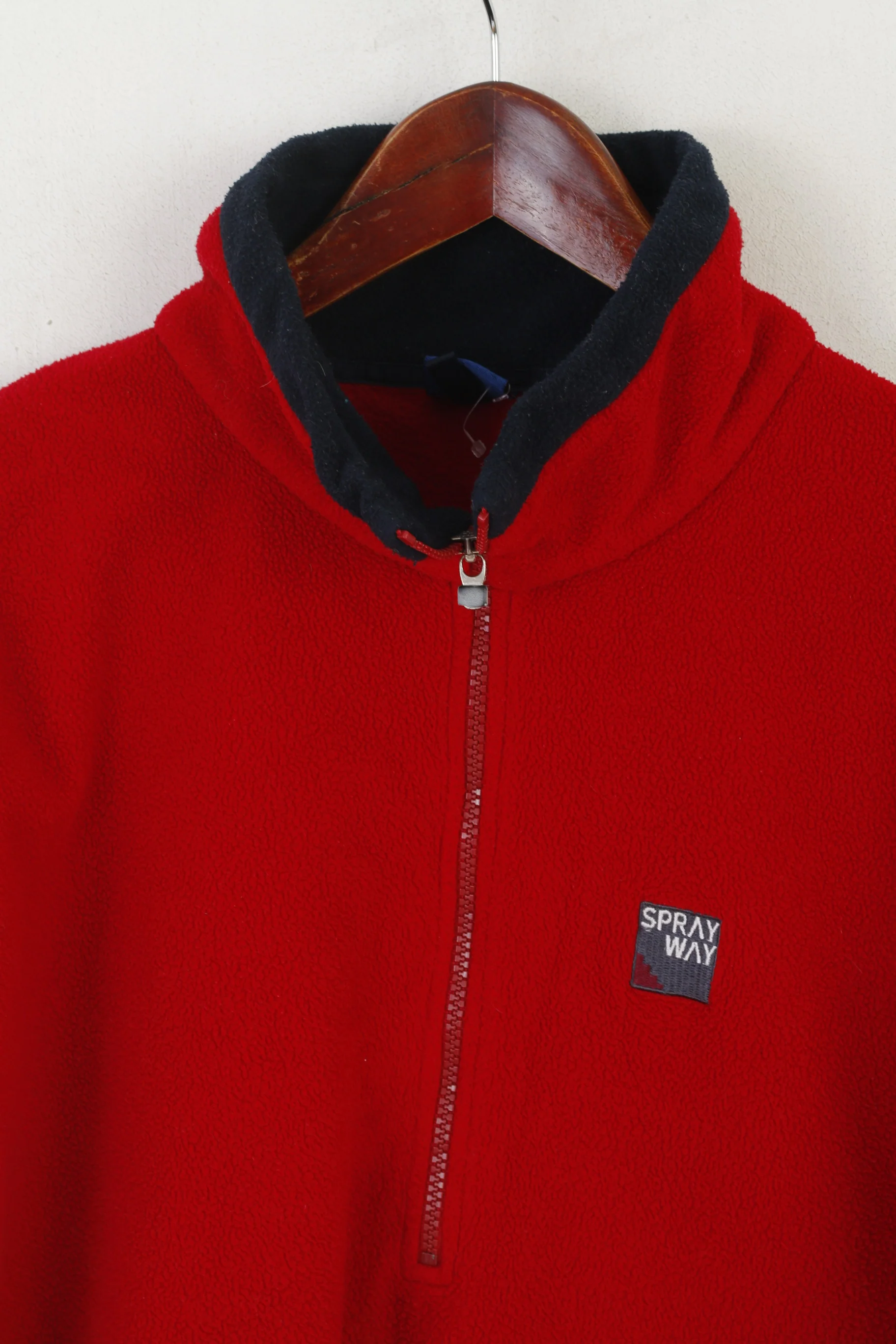 Sprayway Men XL Fleece Top Red Vintage Zip Neck Outdoor Sweateshirt - Image 2