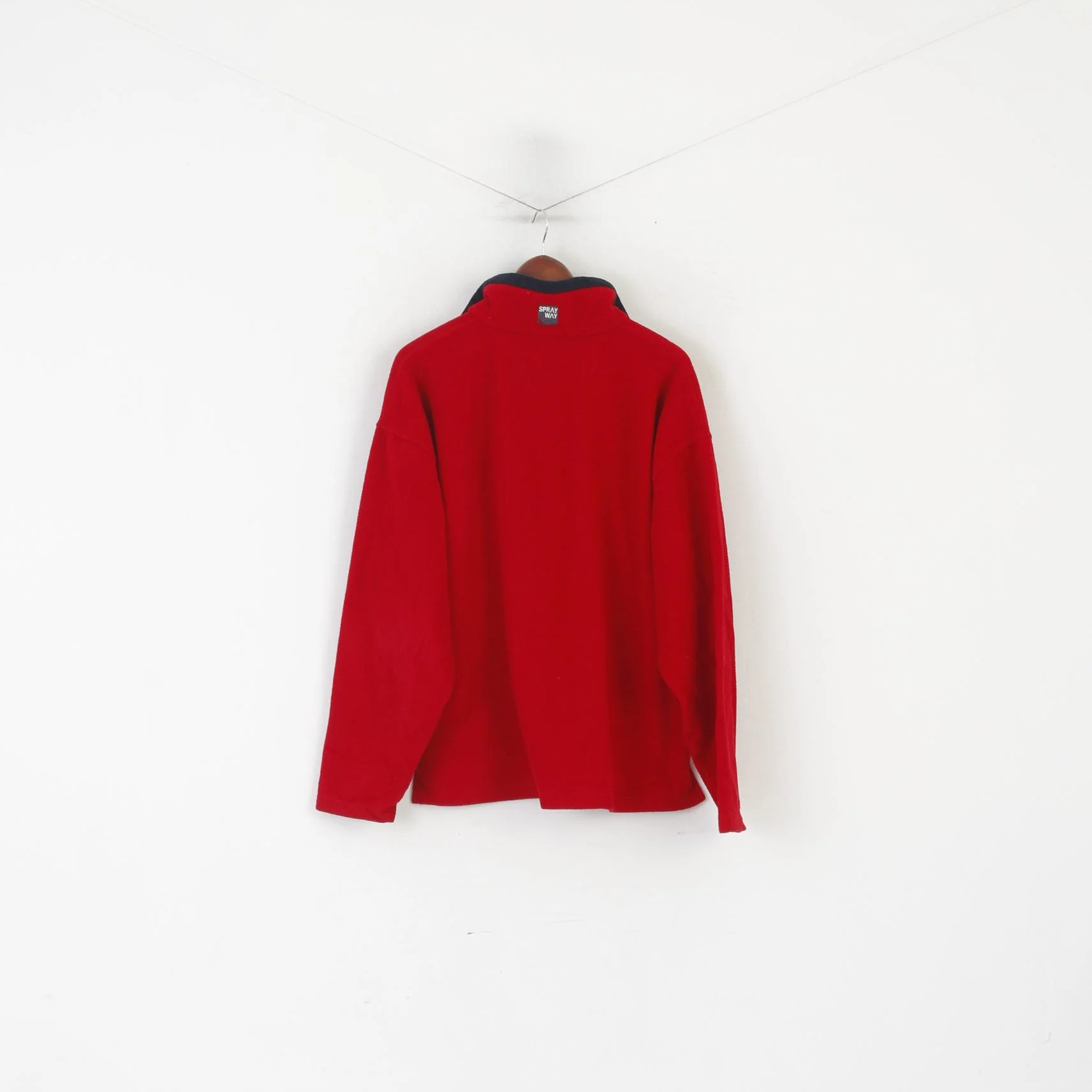 Sprayway Men XL Fleece Top Red Vintage Zip Neck Outdoor Sweateshirt - Image 7