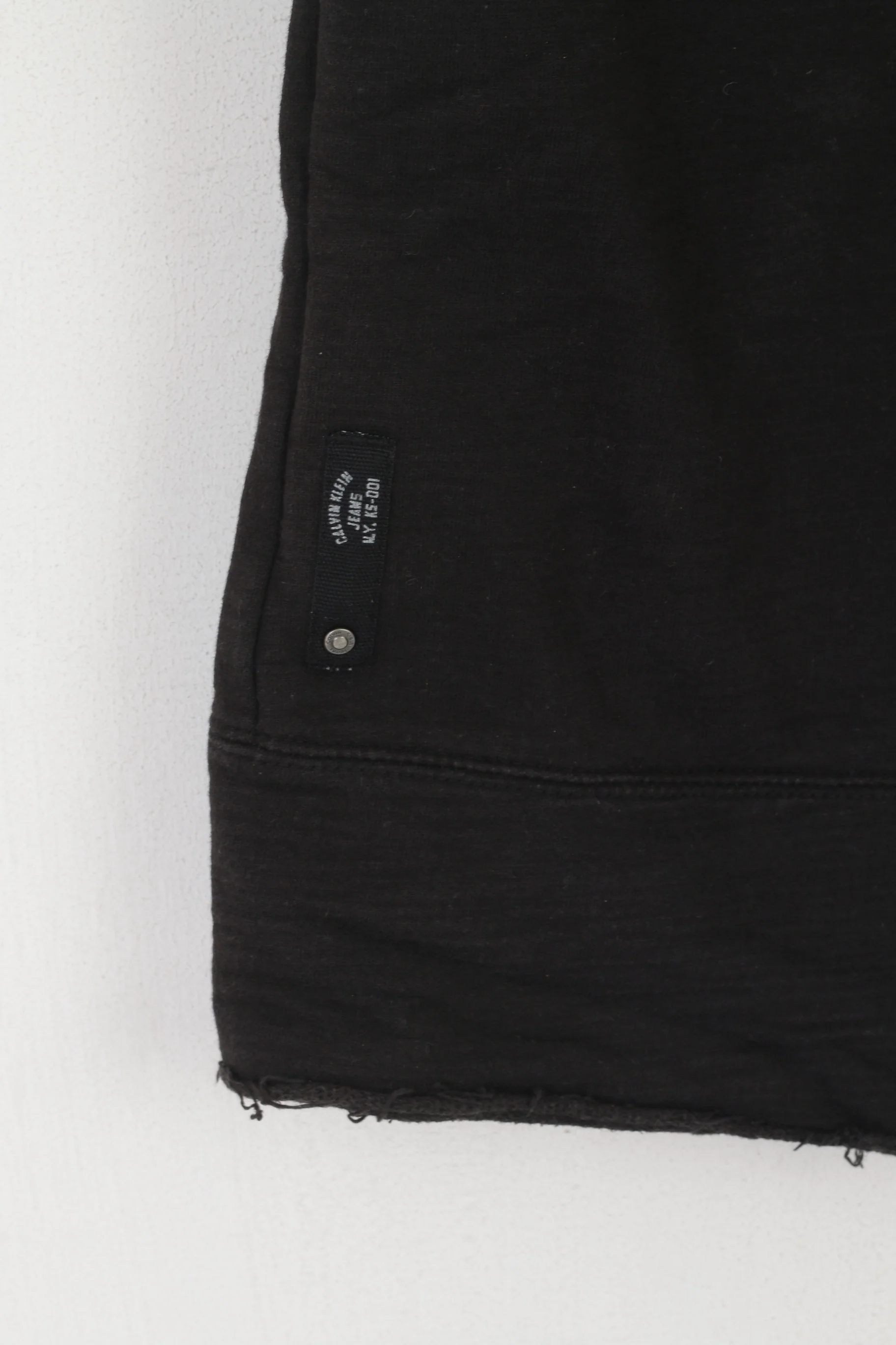 Calvin Klein Jeans Women M Shirt Black Cotton Vintage Hooded Kangaroo Pocket Top - Image 6