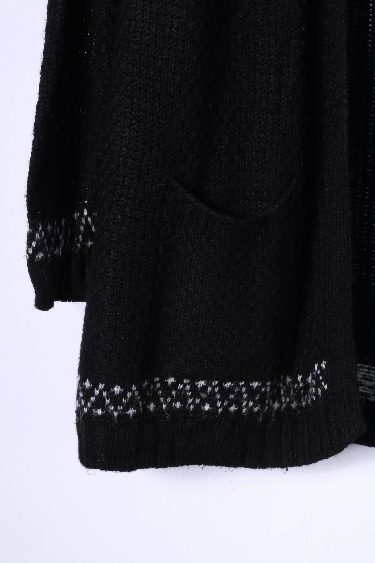 New Look Knitwear Womens 12 40 M Open Front Cardigan Black Sweater Top - Image 3
