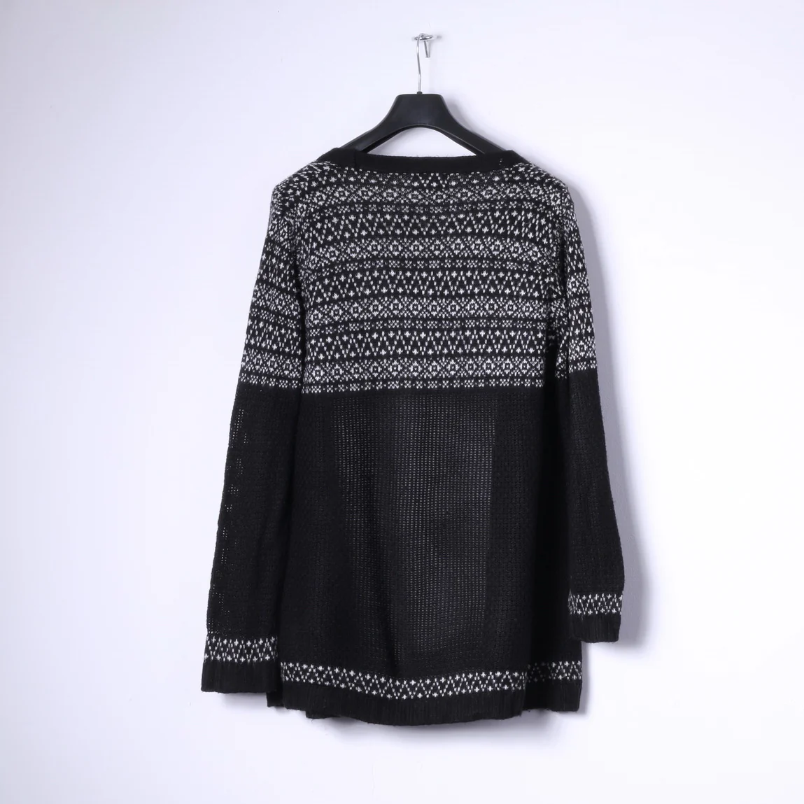 New Look Knitwear Womens 12 40 M Open Front Cardigan Black Sweater Top - Image 6