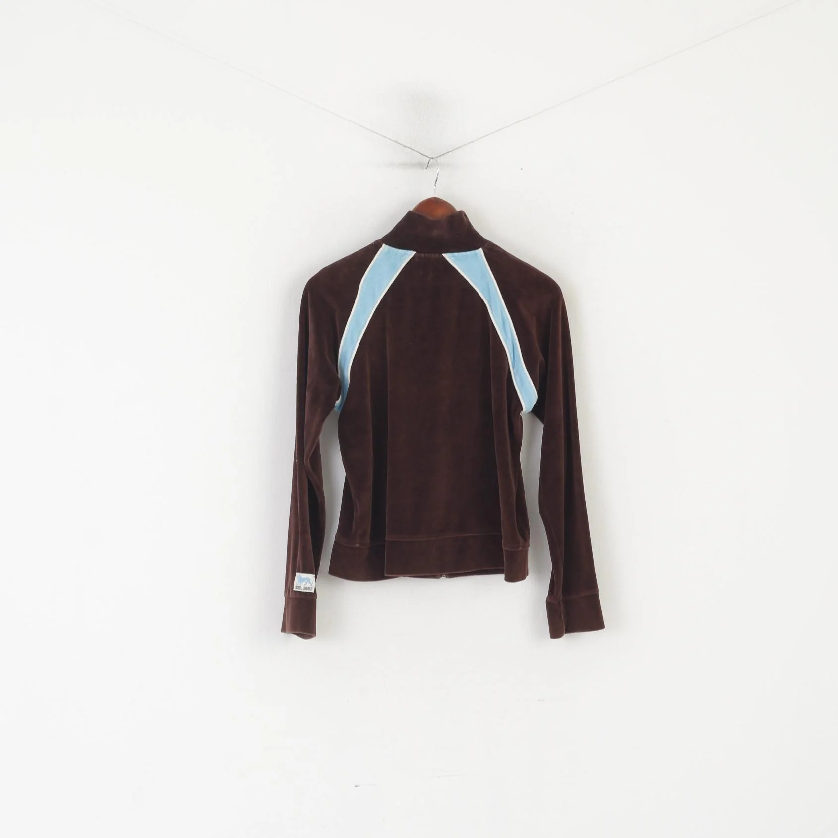 Lonsdale London Women S Sweatshirt Brown Shiny Vintage Fleece Full Zipper Sport Top - Image 7
