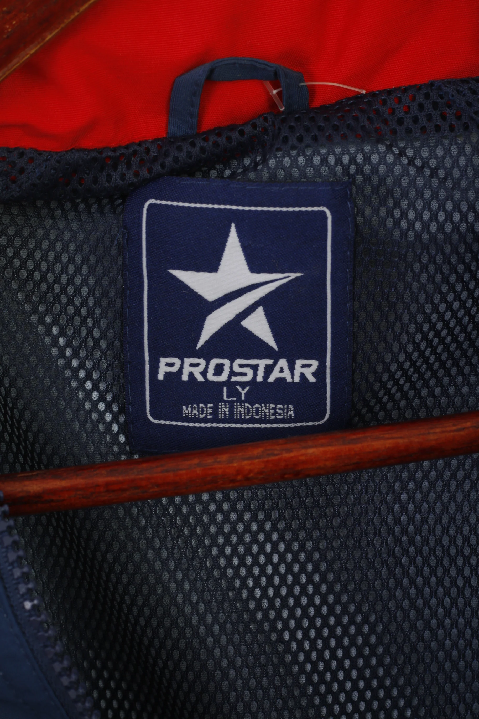 Prostar Boys LY 14 Age Jacket Navy Red Nylon Waterproof Hidden Hood Vintage Top - Image 4